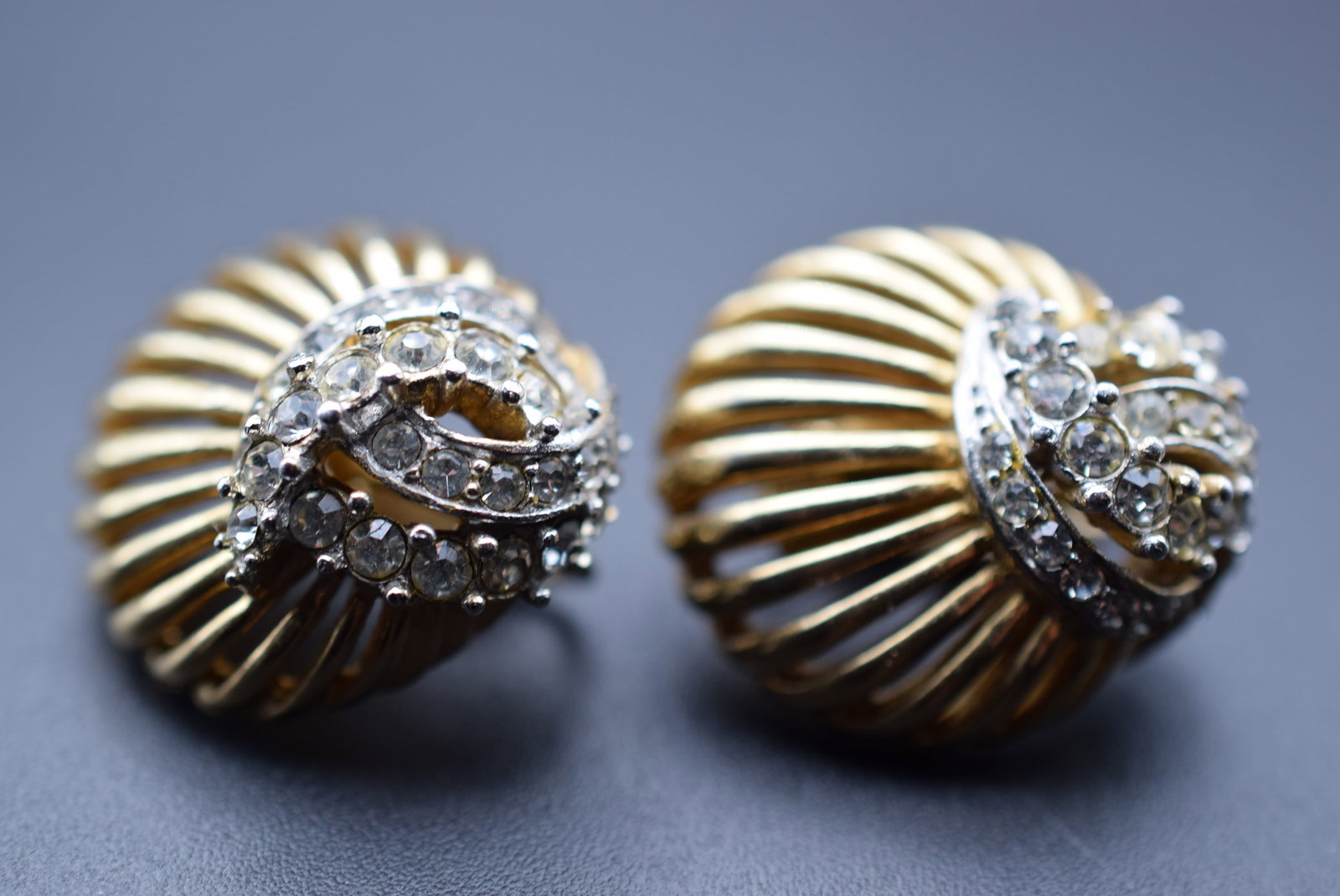 Boucher Clip Rhinestone Vintage Signed Numbered Earrings Lot EH 327: Boucher Clip Rhinestone Vintage Signed Numbered Earrings measures 1" x 7/8" Signed Boucher Numbered 9455E