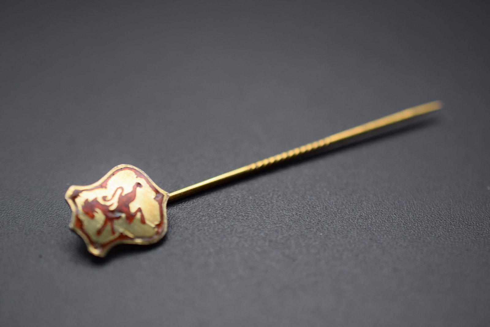 Sterling Enamel Hat Pin Stick Vintage Lot# BE 368: Sterling Enamel Hat Pin Stick Vintage measures 2 3/8" long by 1/2" signed Sterling on the back