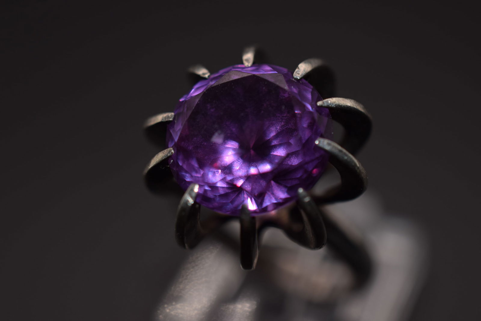 Wow Mexico Huge Sterling Dome Cage Sterling 925 Vintage Ring Size 7.25 Lot EH 519 (1 of 2)