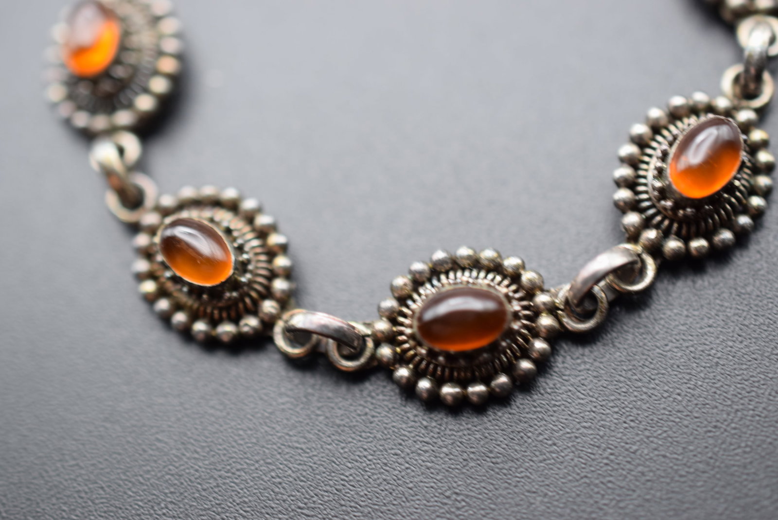 Genuine Amber Sterling Silver 925 Bracelet Lot EH 579: Genuine Amber Sterling Silver 925 Bracelet measures 7" x 1/2| signed 925 on the back weighs 12.64 grams