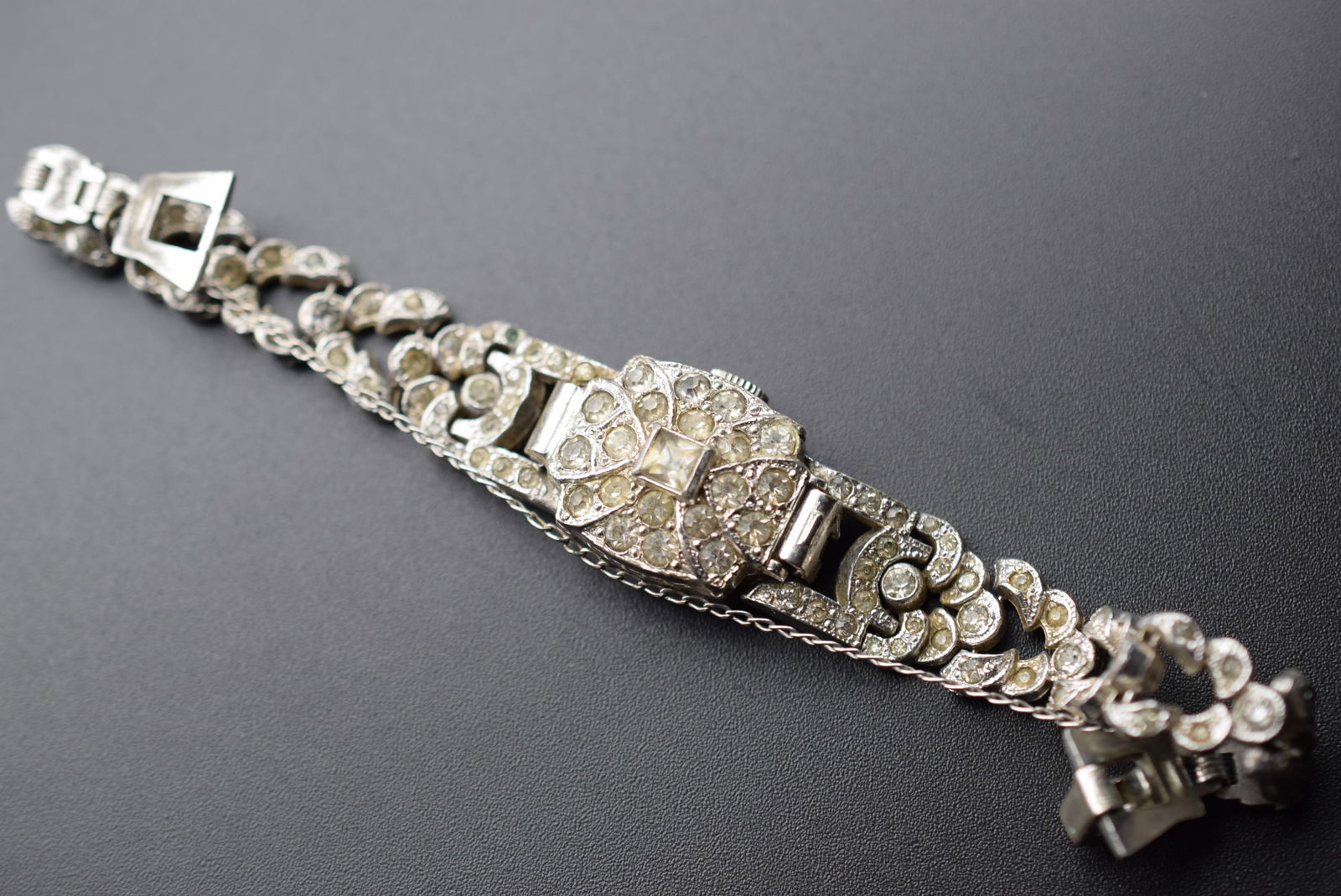 Rhinestone Encrusted Renoma 1940's Vintage Watch Bracelet Working Lot EH 597 (1 of 3)