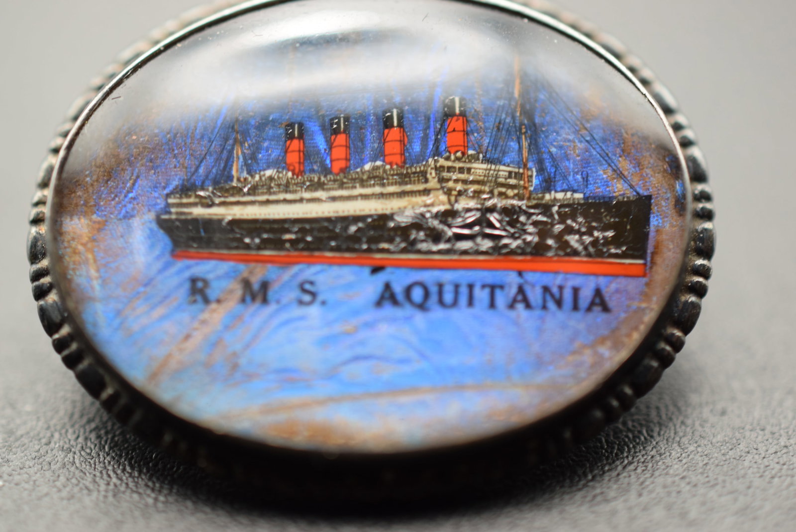 RMS Aquitania Butterfly Wing Sterling Vintage Brooch Pin England Lot EH 605: RMS Aquitania Butterfly Wing Sterling Vintage Brooch Pin England measures 1 1/8" x 1" signed England Sterling PT 202213