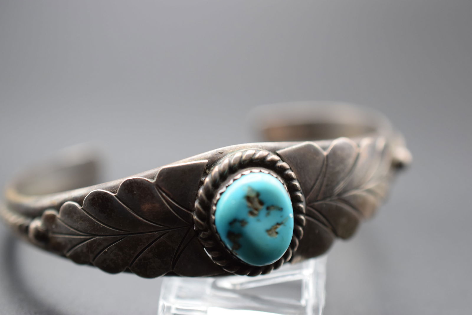 NAVAJO Turquoise Sterling Vintage Bracelet Signed Lot EH 619 (1 of 3)