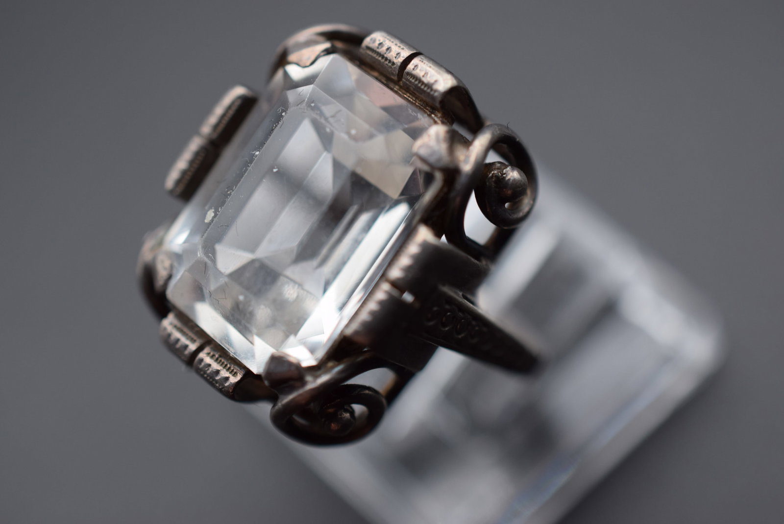 Edwardian Magnificent 835 Intricate Sterling Silver 835 Vintage Ring Size 4.5 Lot EH 647: Edwardian Magnificent 835 Intricate Sterling Silver 835 Vintage Ring Size 4.5 top measures 3/4" x 5/8" signed inside 835 weighs 5.73 grams