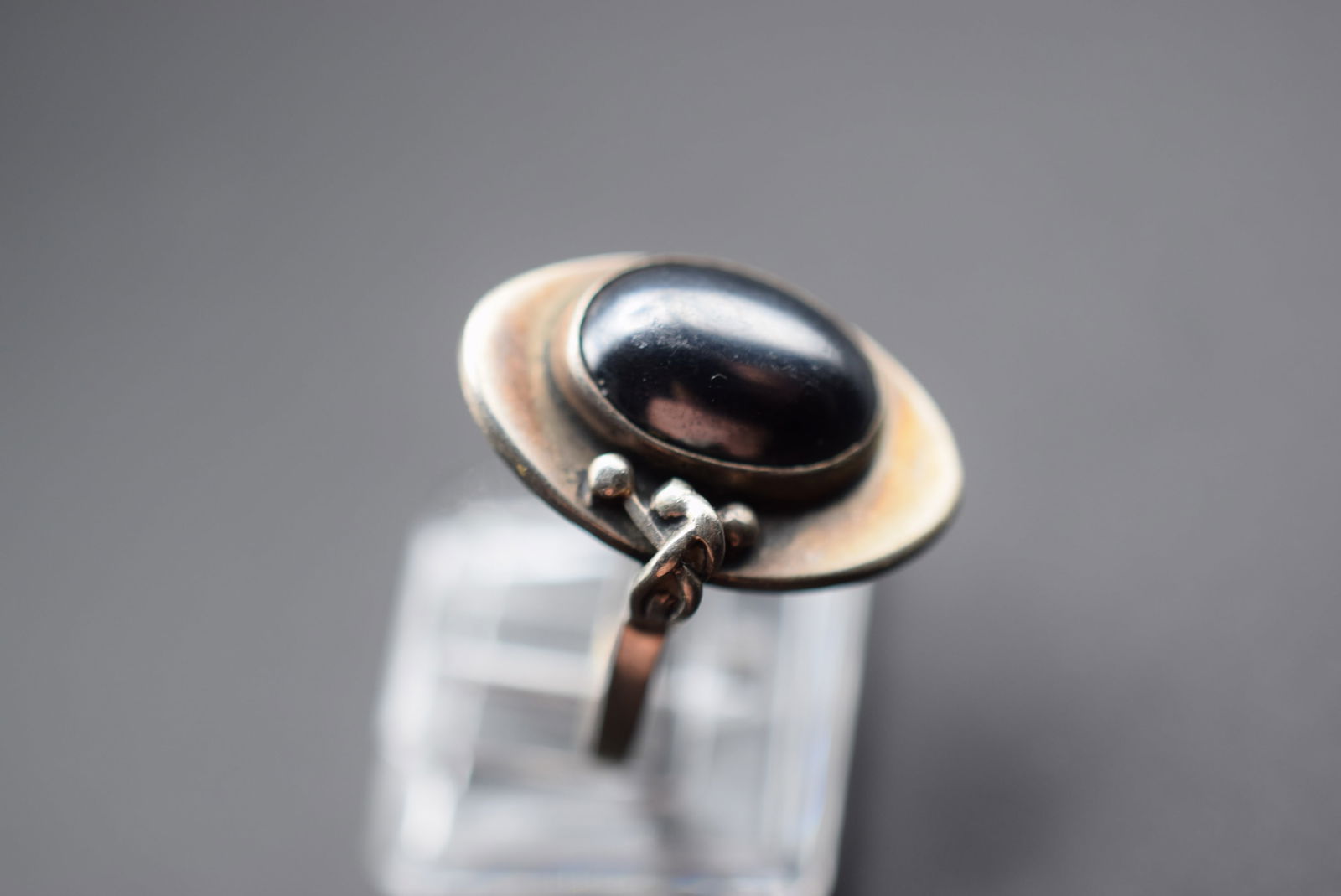 Hematite Modernist Sterling Silver 925 Vintage Ring Size 7.25 Lot EH 651 (1 of 2)