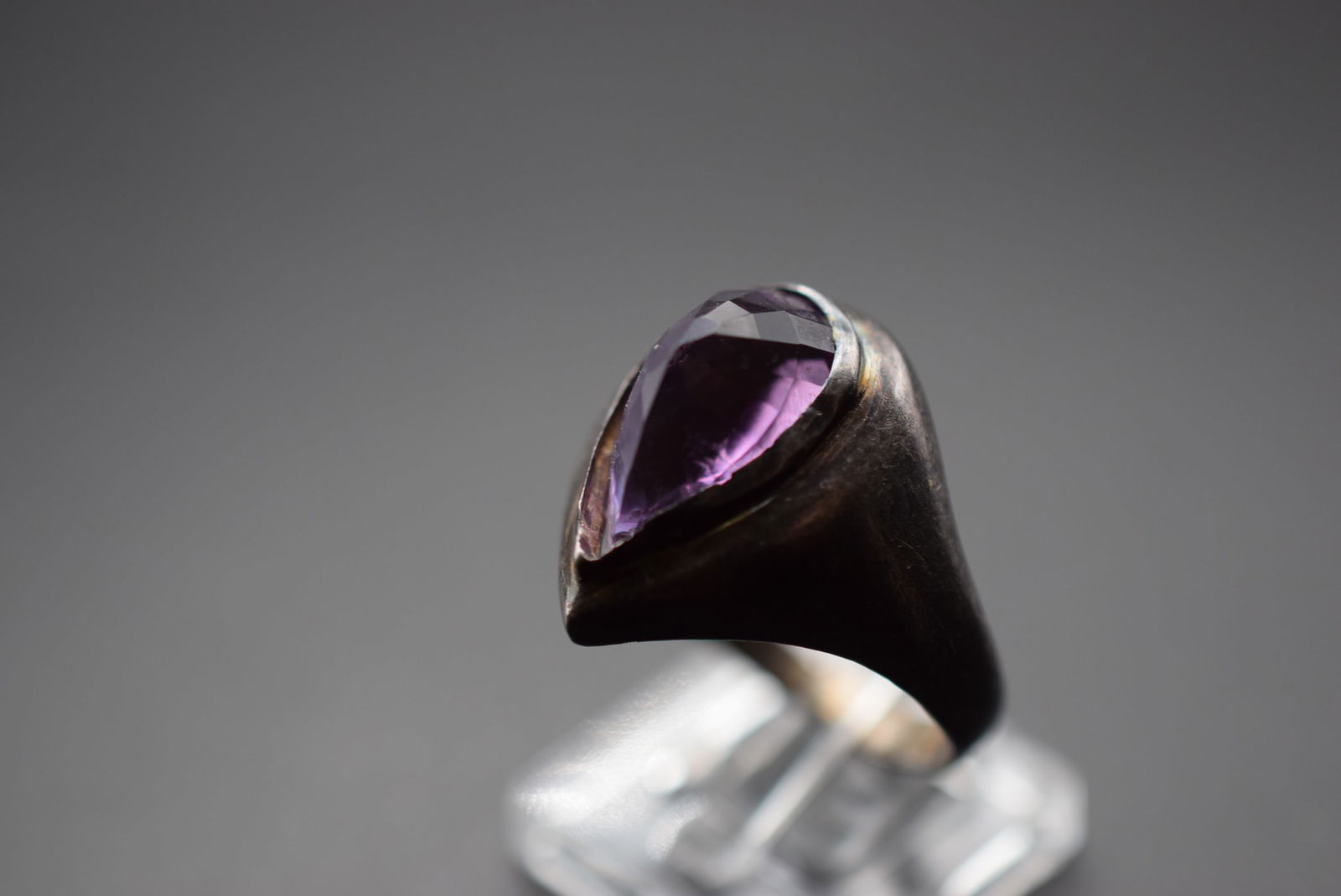 Amethyst Giant Sterling Silver 925 Vintage Ring Size 11.5 Lot EH 679 (1 of 3)