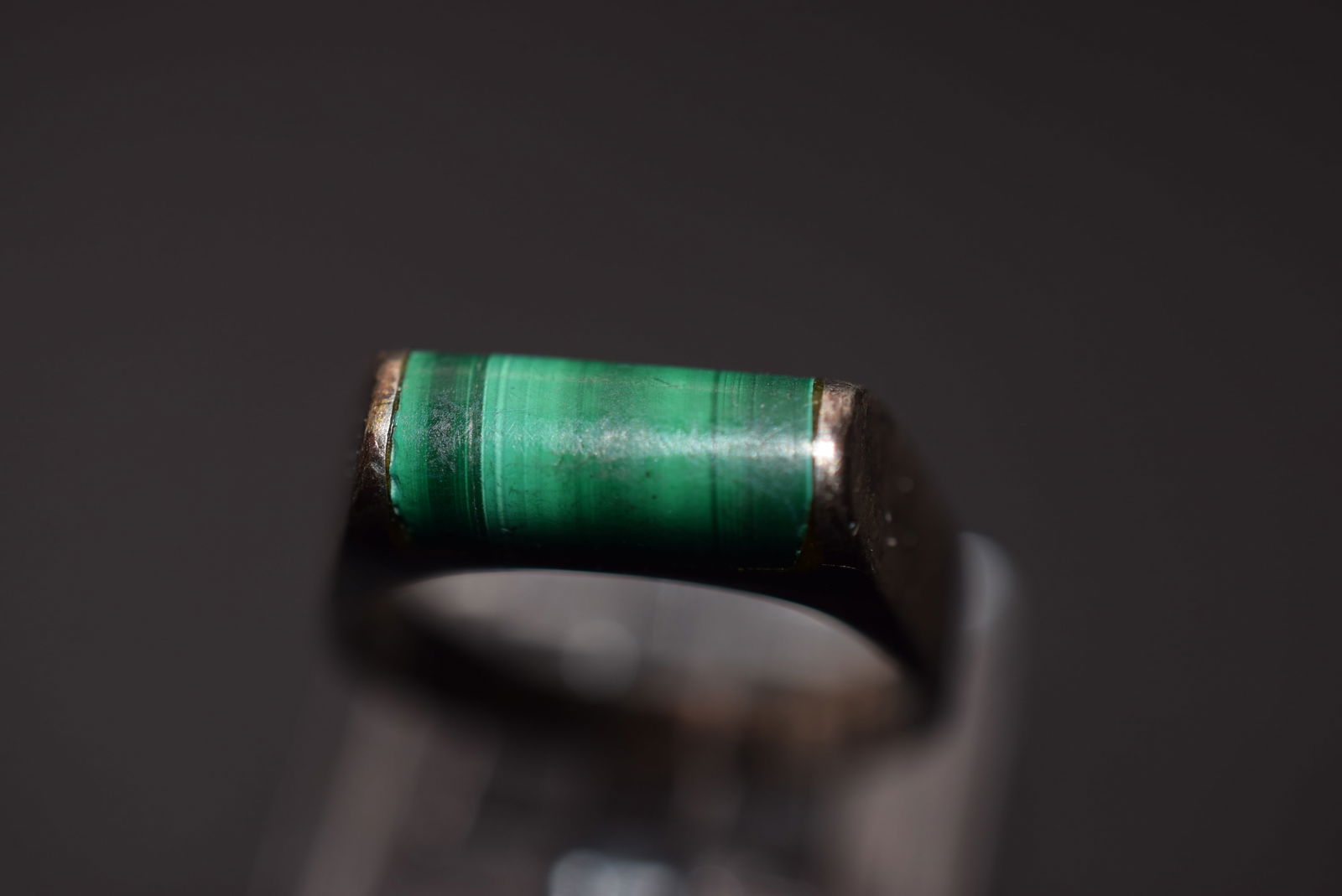 Malachite Mexico Sterling Silver 925 Vintage Ring Size 7.5 Lot EH 728 (1 of 2)