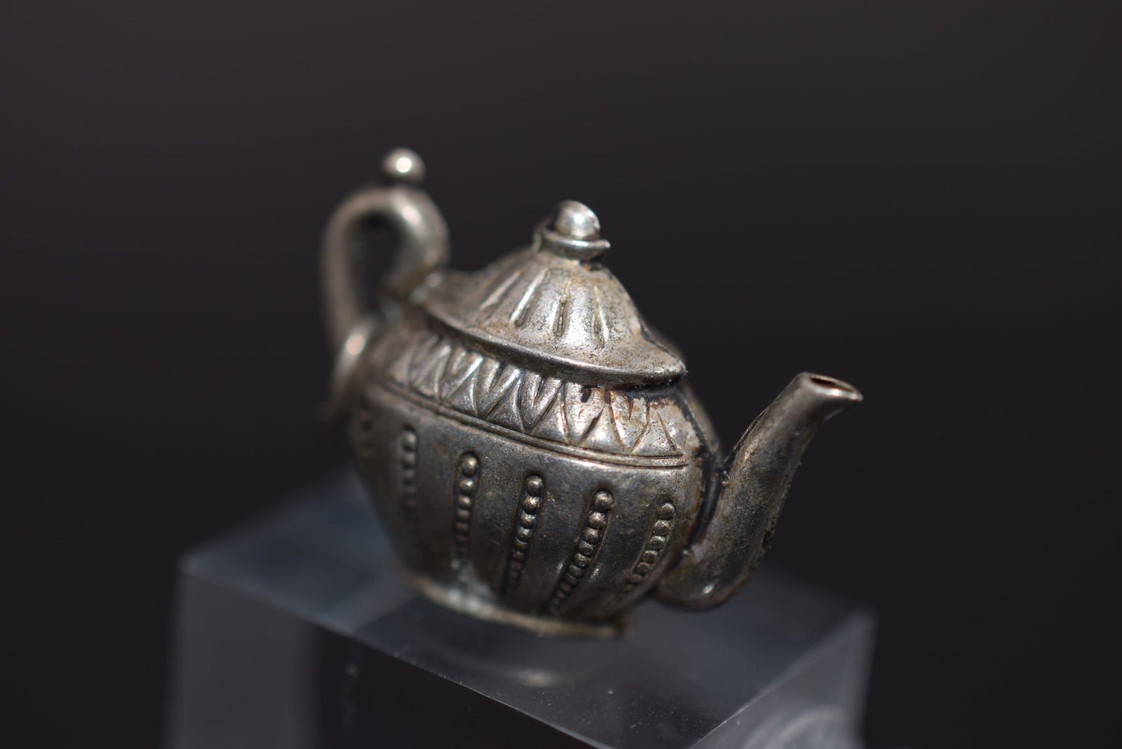 Puffy Teapot Vintage 925 OLD Pendant Charm Detailed Lot EH 757 (1 of 4)