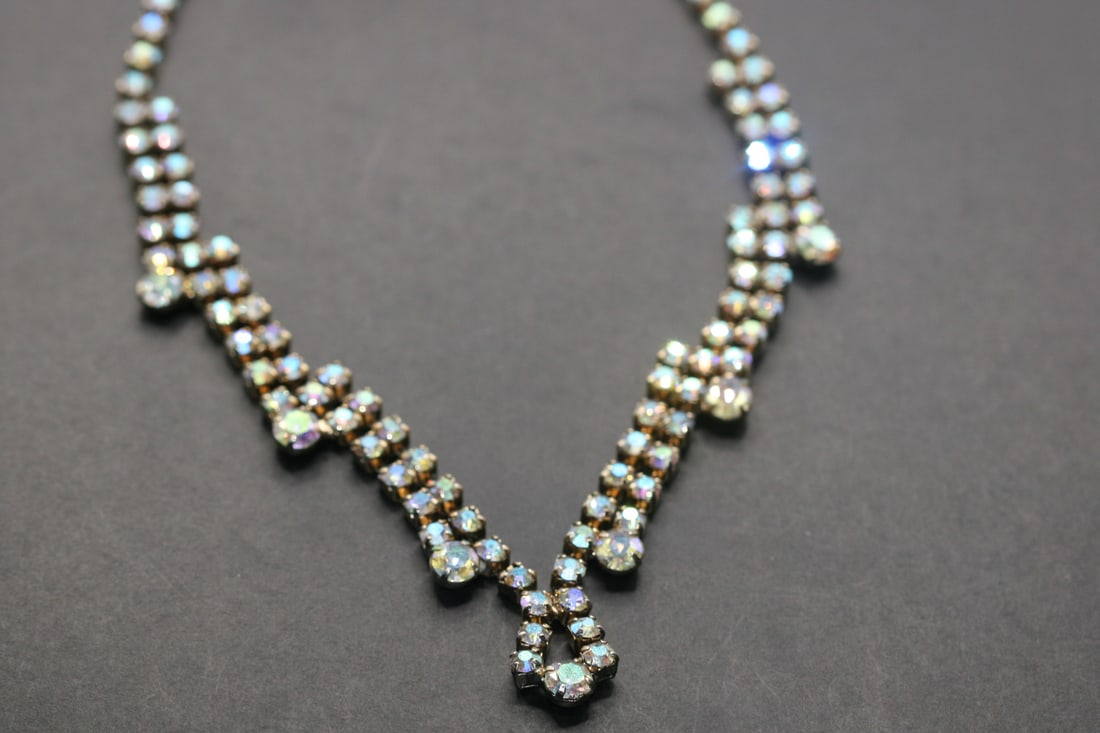 Rhinestone Vintage Necklace Lot 769: Rhinestone Vintage Necklace measures 16" x 1"