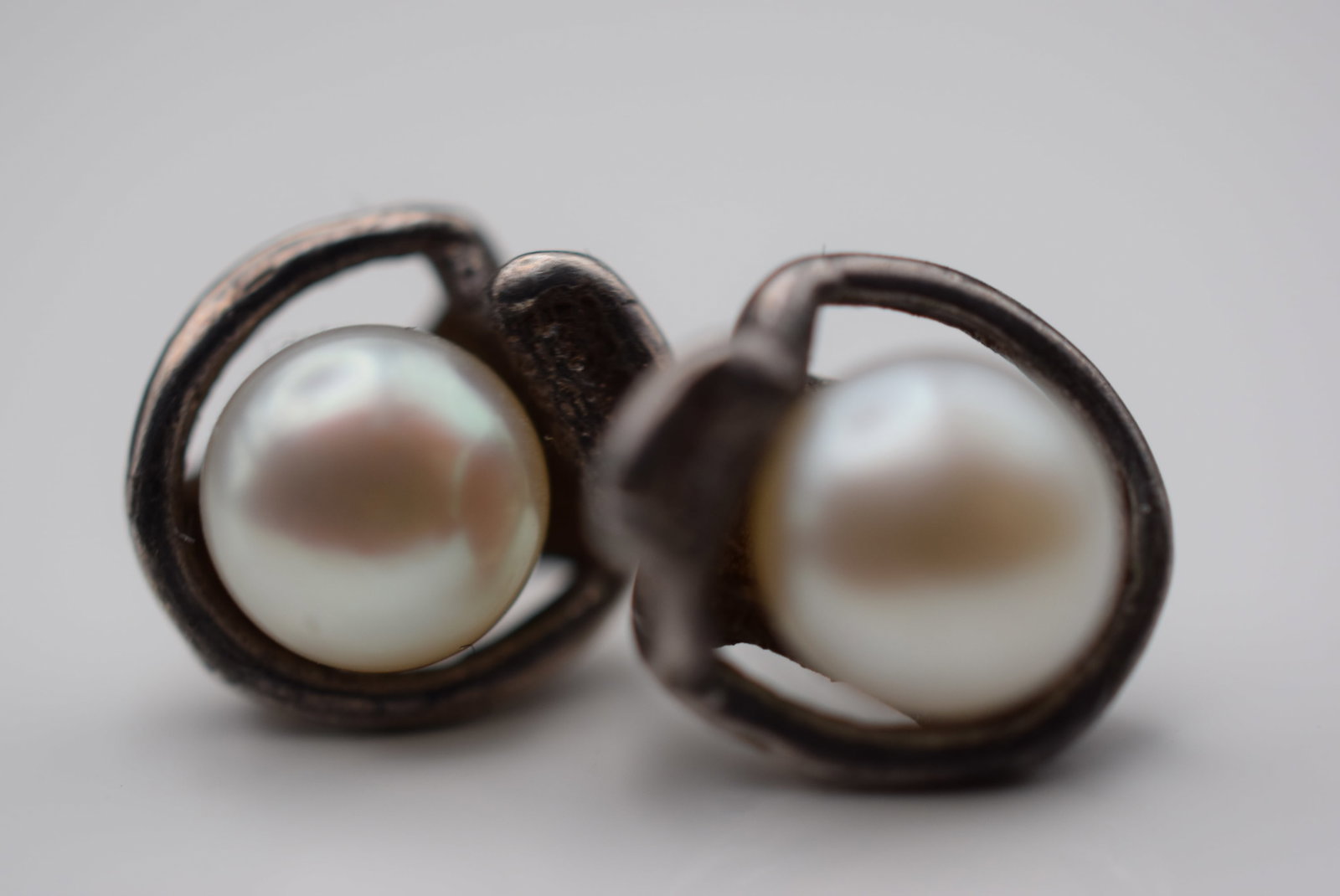 Pearl Sterling Silver 925 Pierced Earrings Lot EH 854: Pearl Sterling Silver 925 Pierced Earrings measures 3/8" signed 925 no butterfly backings weighs 2.11 grams