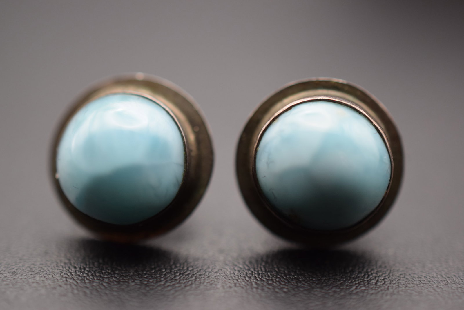 Genuine Larimar Sterling Silver 925 Pierced Earrings Lot EH 856: Genuine Larimar Sterling Silver 925 Pierced Earrings measures 1/2" unsigned