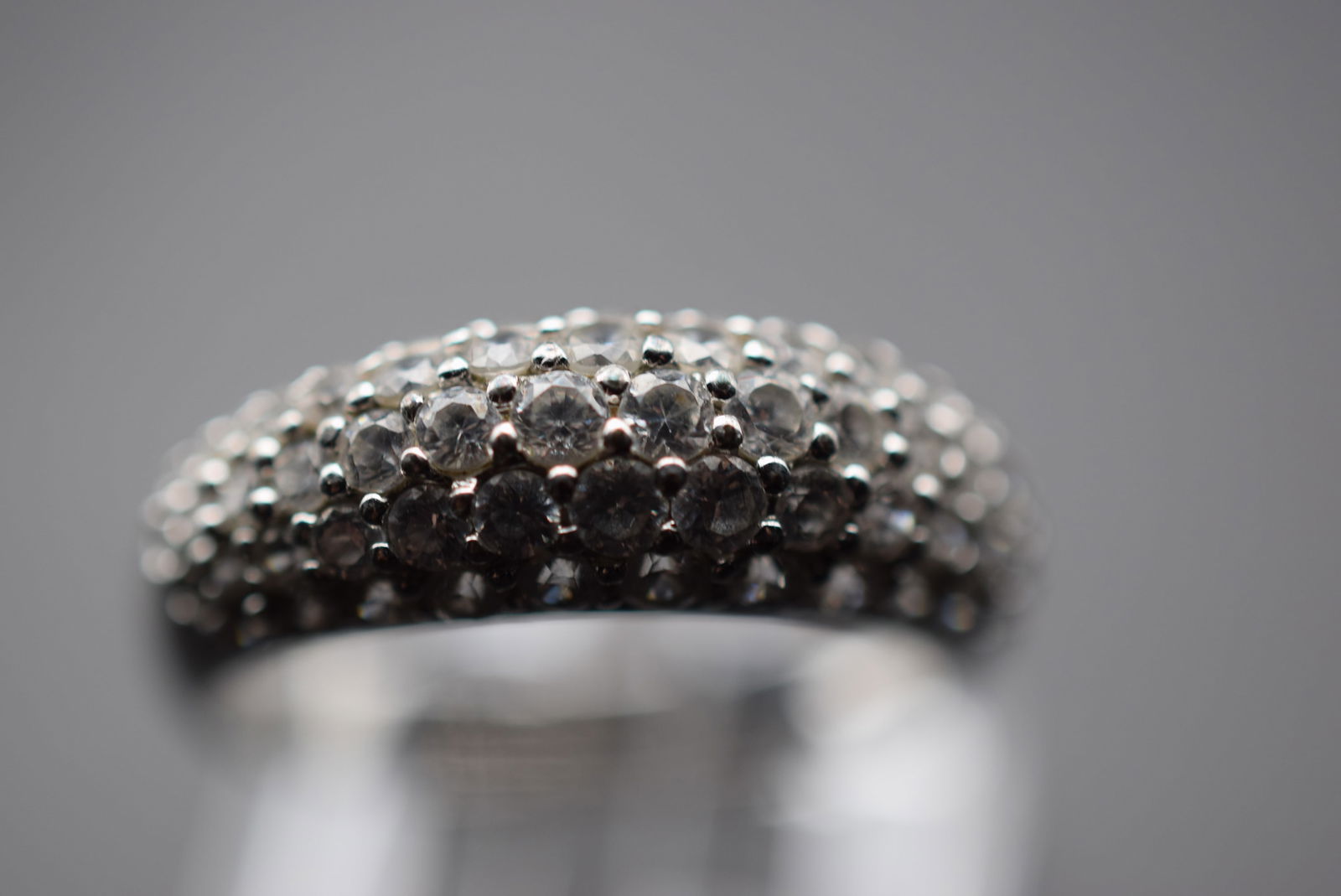 Raised Dome CZ Sterling Silver 925 Vintage Ring Size 8.25 Lot EH 916 (1 of 3)