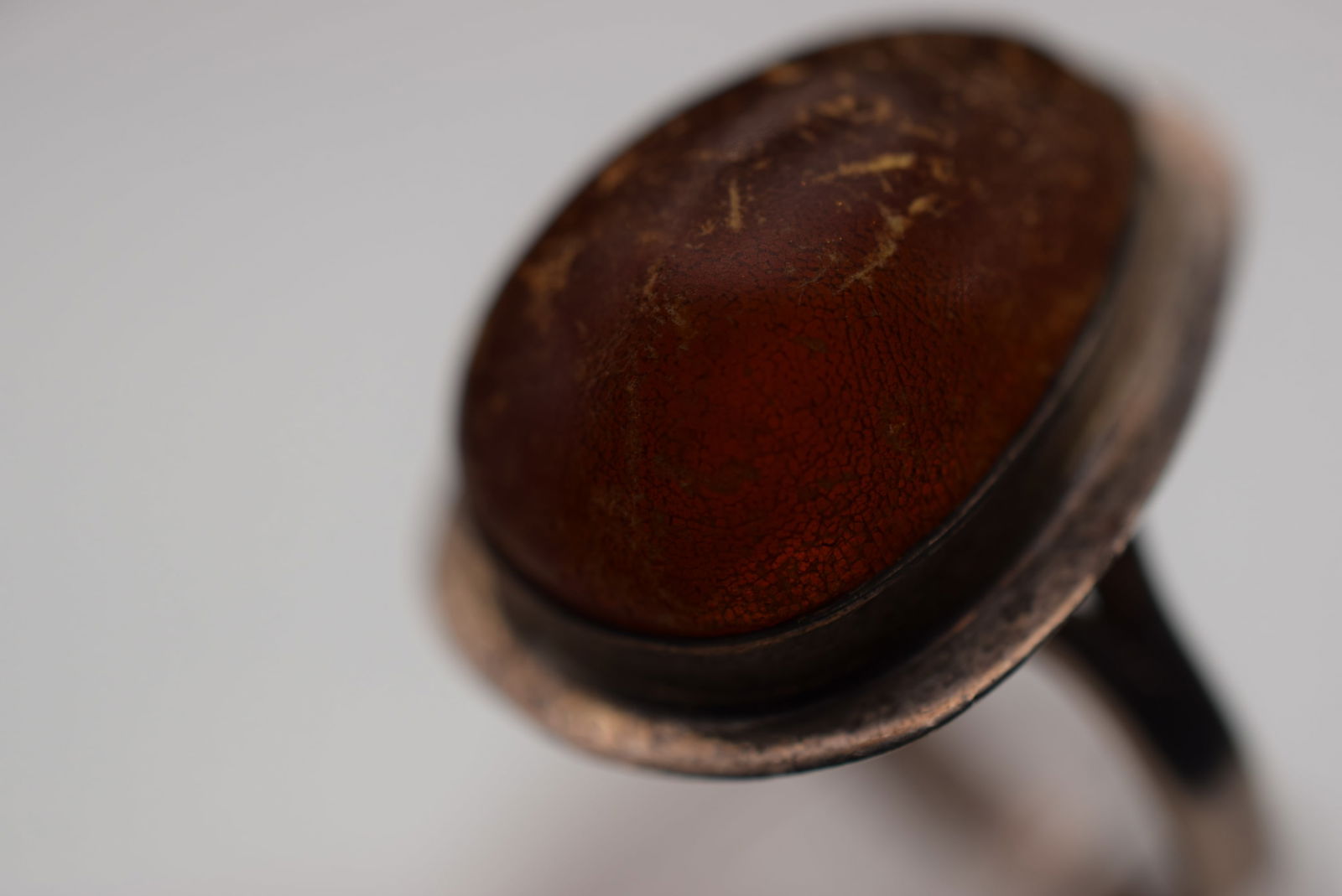 Old Amber Sterling Silver 925 Vintage Ring Size 6.5 Lot EH 935 (1 of 3)