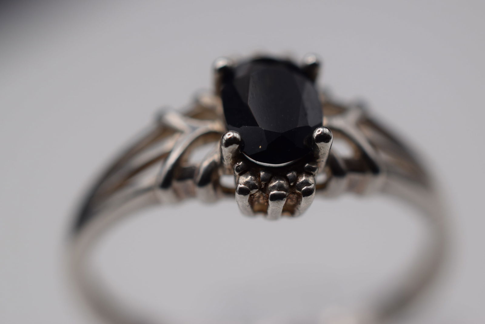 Cocktail Black Sterling Silver 925 Vintage Ring Size 9.5 Lot EH 1010 (1 of 2)