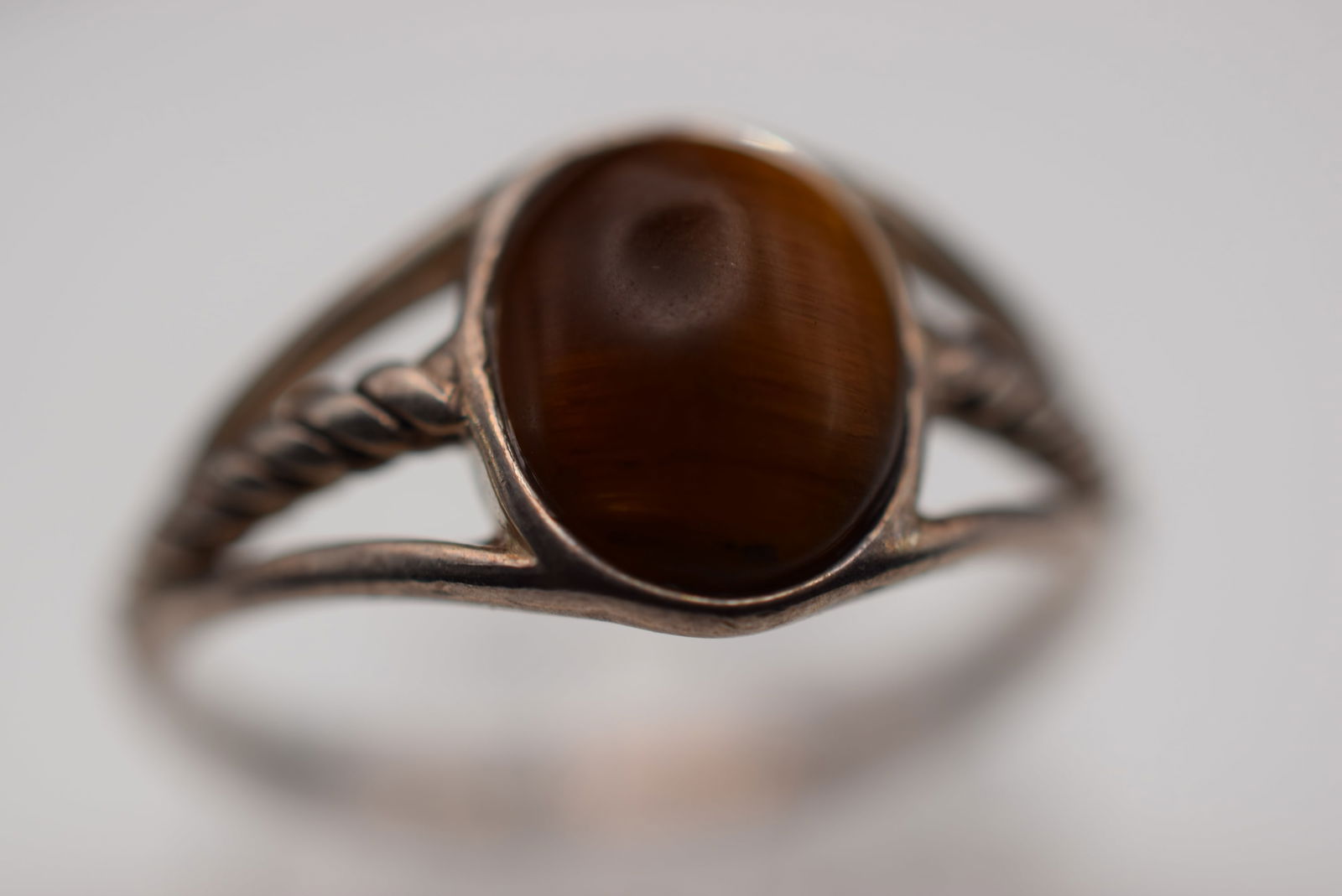 Tigers Eye Sterling Silver 925 Vintage Ring Size 10.25 Lot EH 1053 (1 of 4)