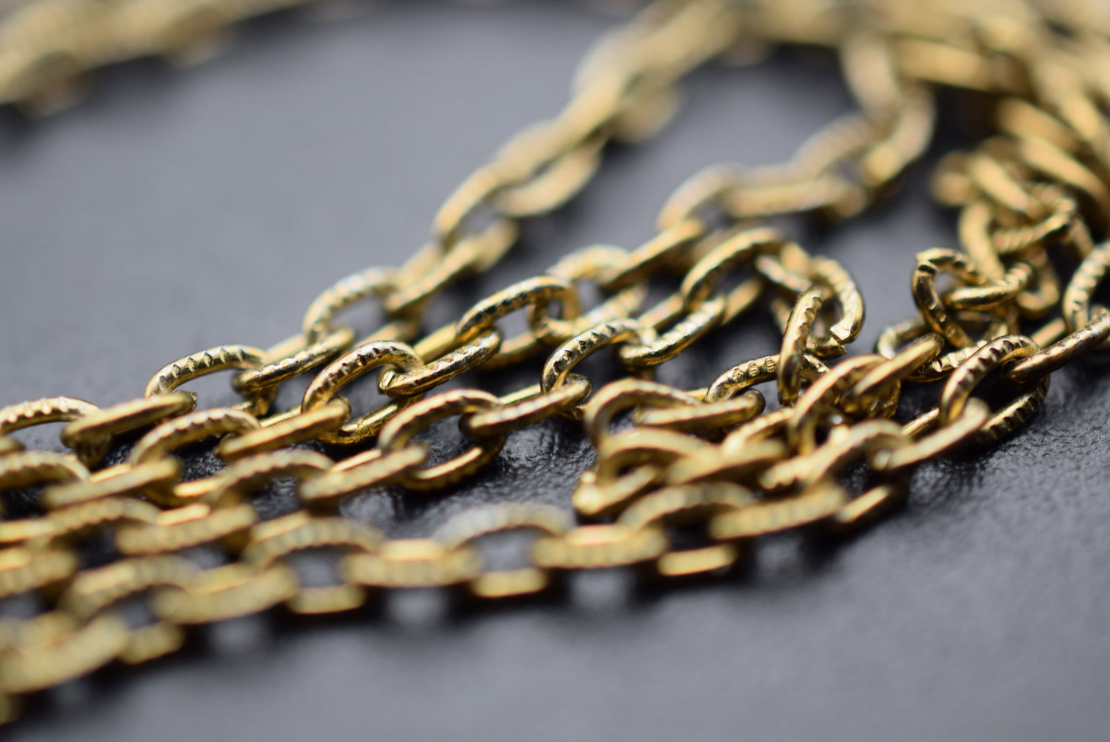 Etched Links Vintage Old Chain Each Link Etched 24" long Lot EH 1087: Etched Links Vintage Old Chain Each Link Etched 24" long