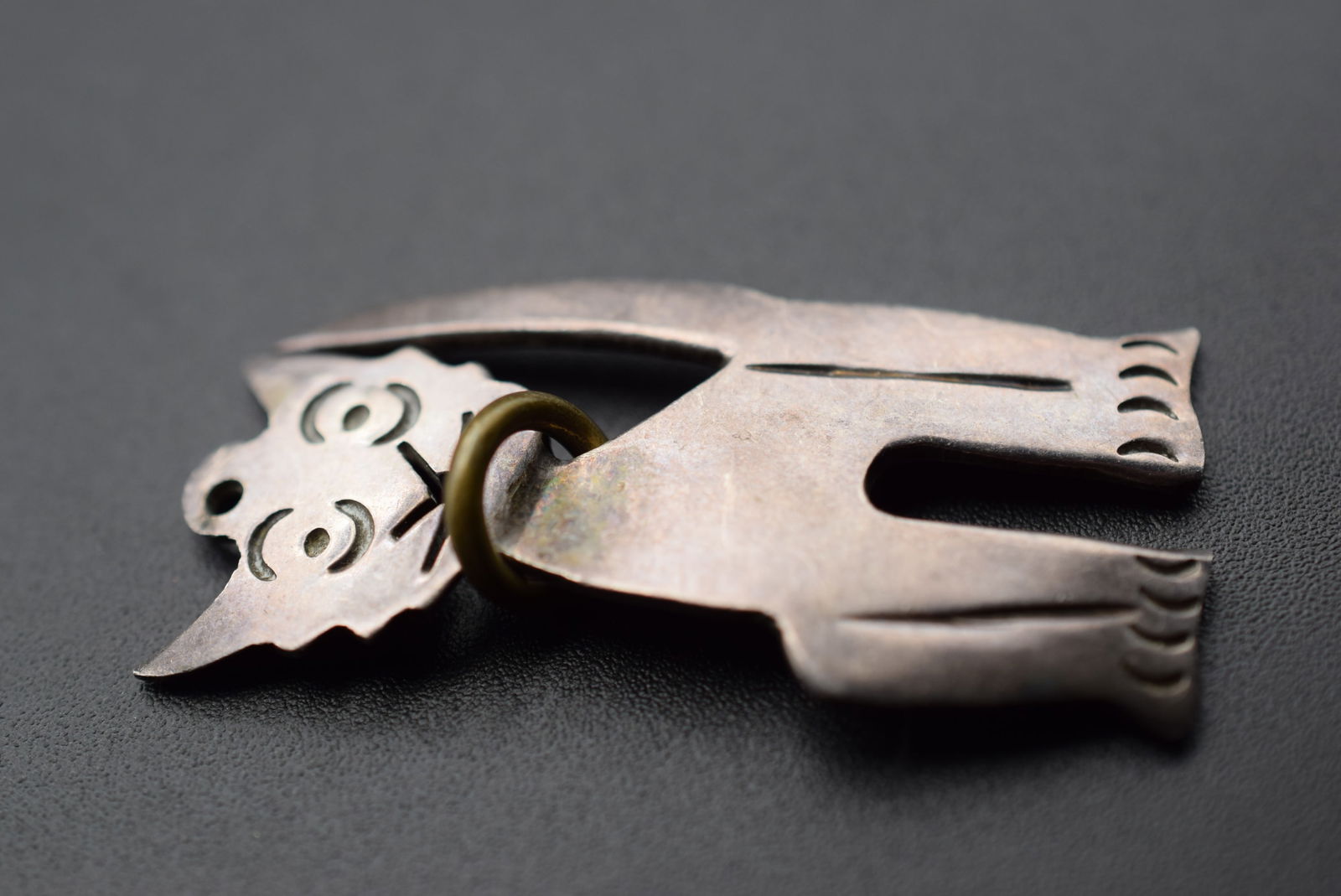 Mexico Sterling Silver 925 Cat Vintage Pendant Signed Lot EH 1117 (1 of 2)