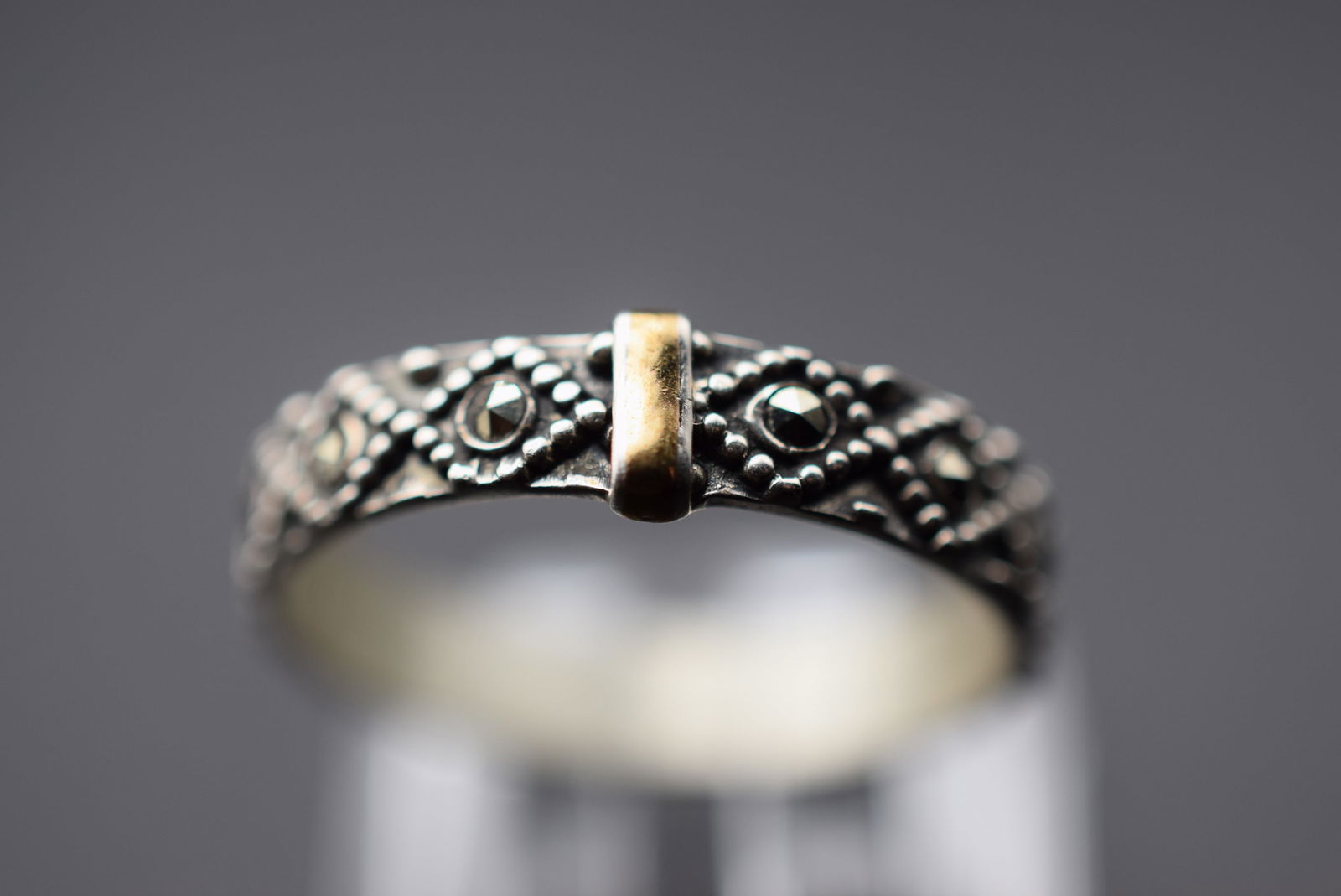 Marcasite Sterling Silver 925 Vintage Ring Size 9.25 Lot EH 1130 (1 of 2)