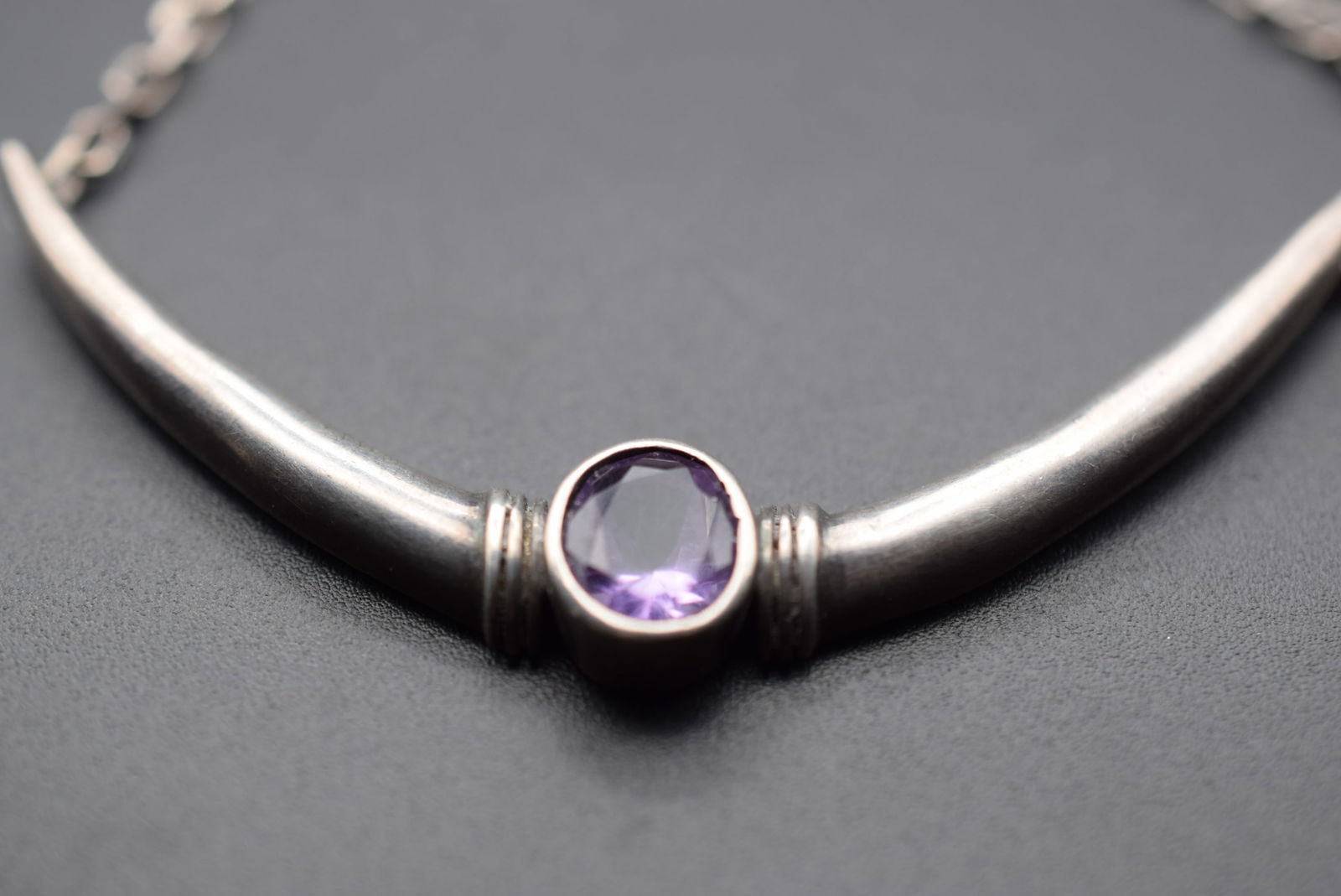 Sterling Silver 925 Amethyst Necklace Vintage Lot EH 1147 (1 of 3)