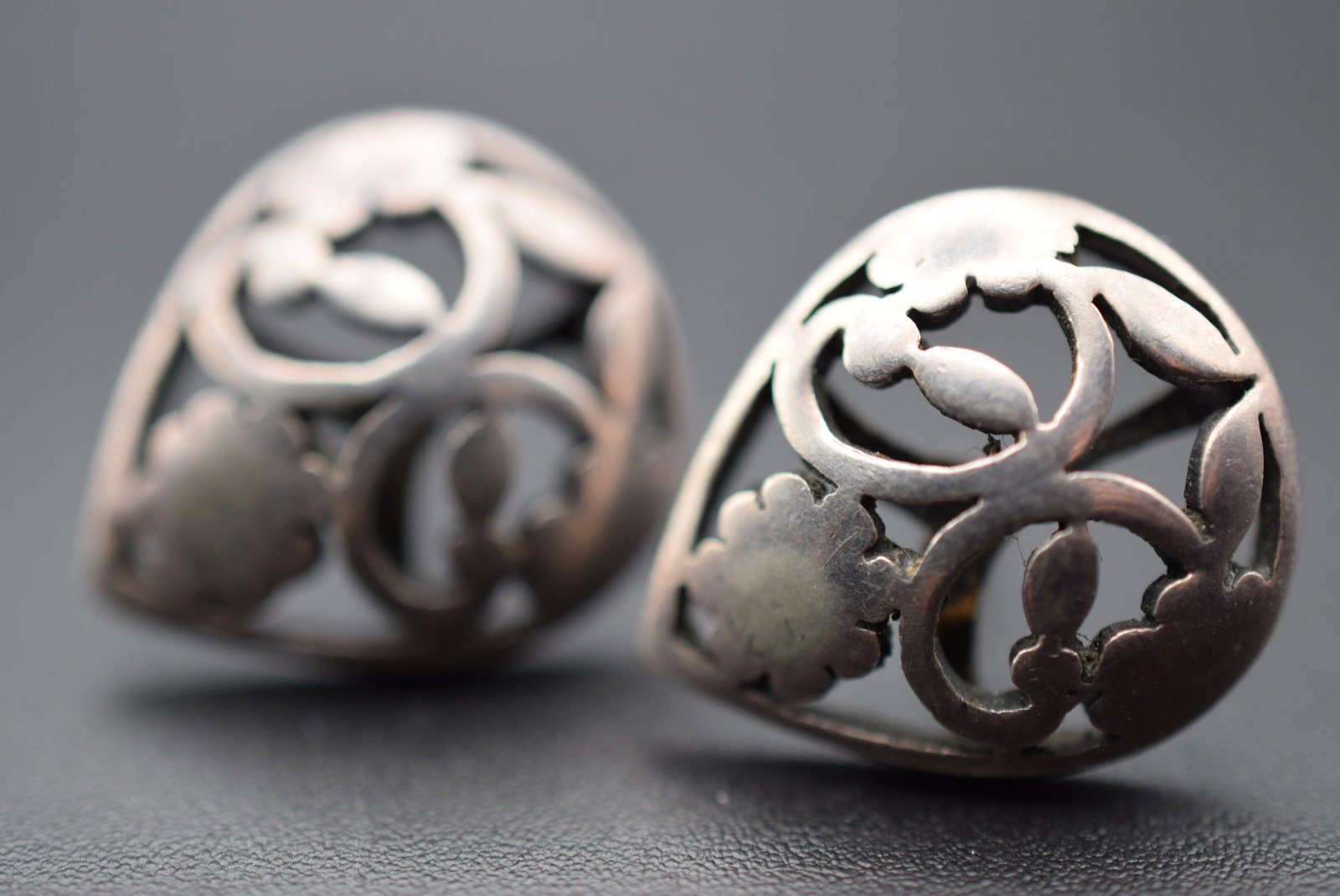 Shadow Box Pierced Earrings Sterling Silver 925 Vintage Lot Fi 19 (1 of 2)