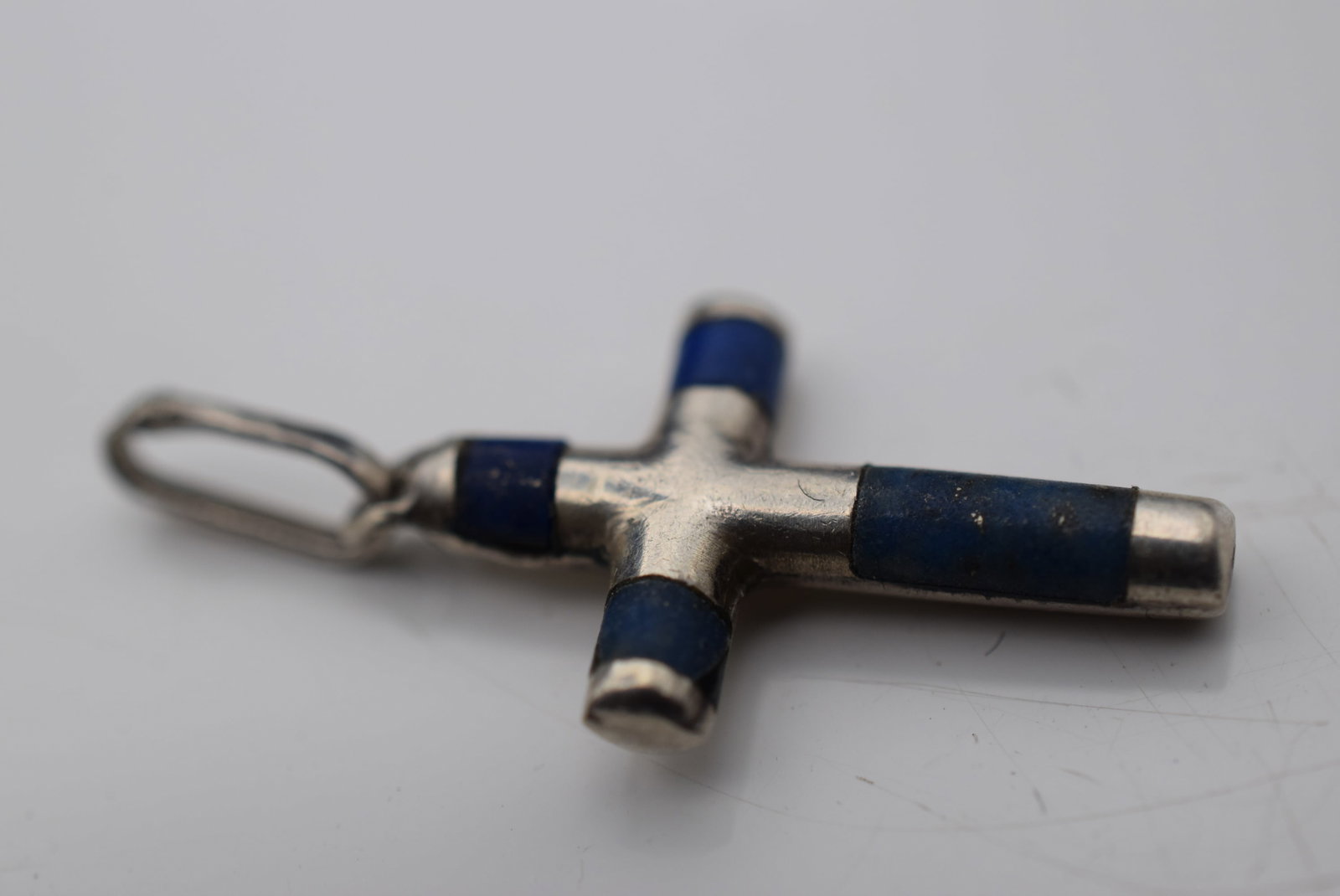Sterling Sodalite Cross Pendant Silver 925 Lot Fi 24 (1 of 2)