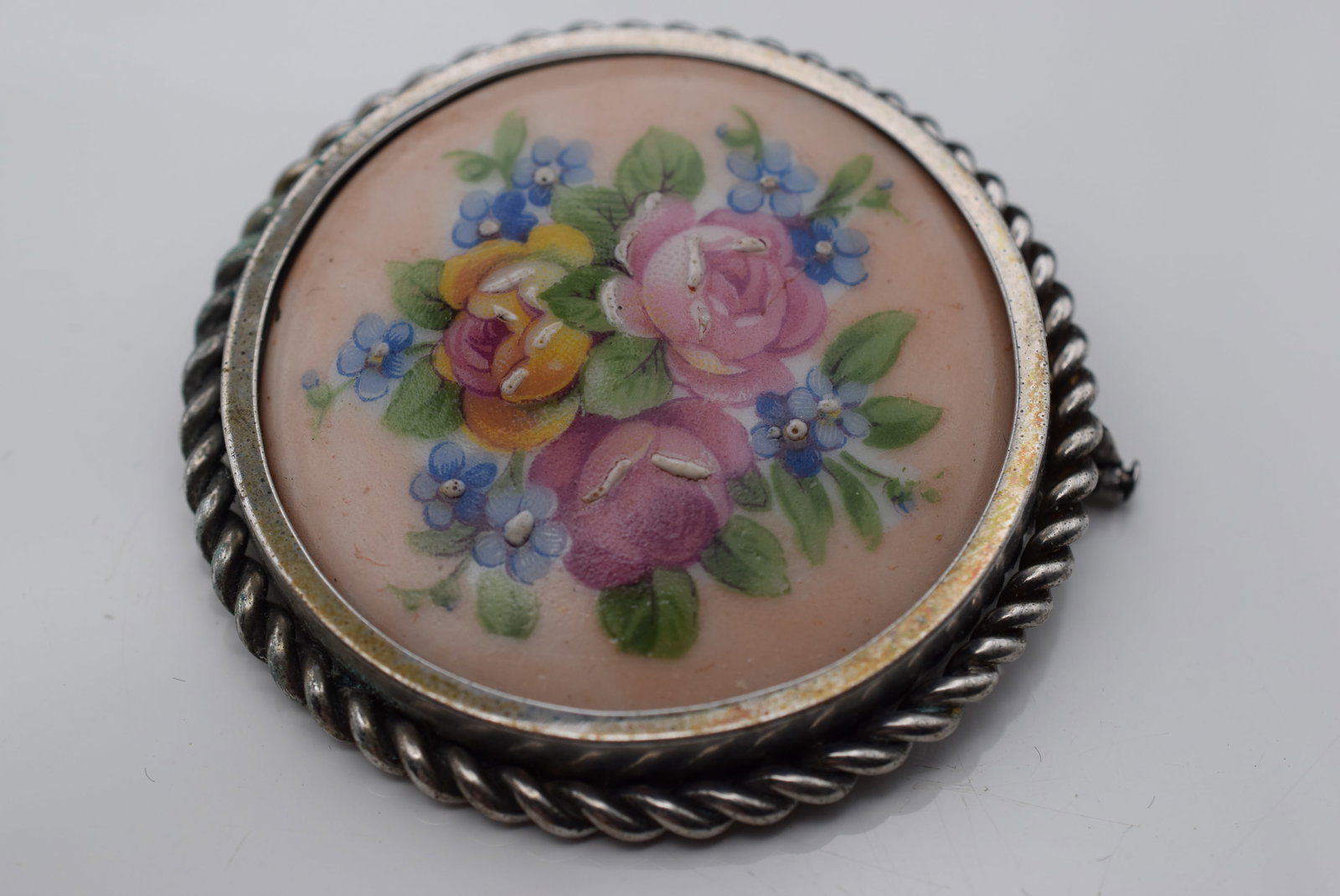Limoges France Porcelain Hand Painted 1940's Brooch Pin Lot Fi 39 (1 of 2)