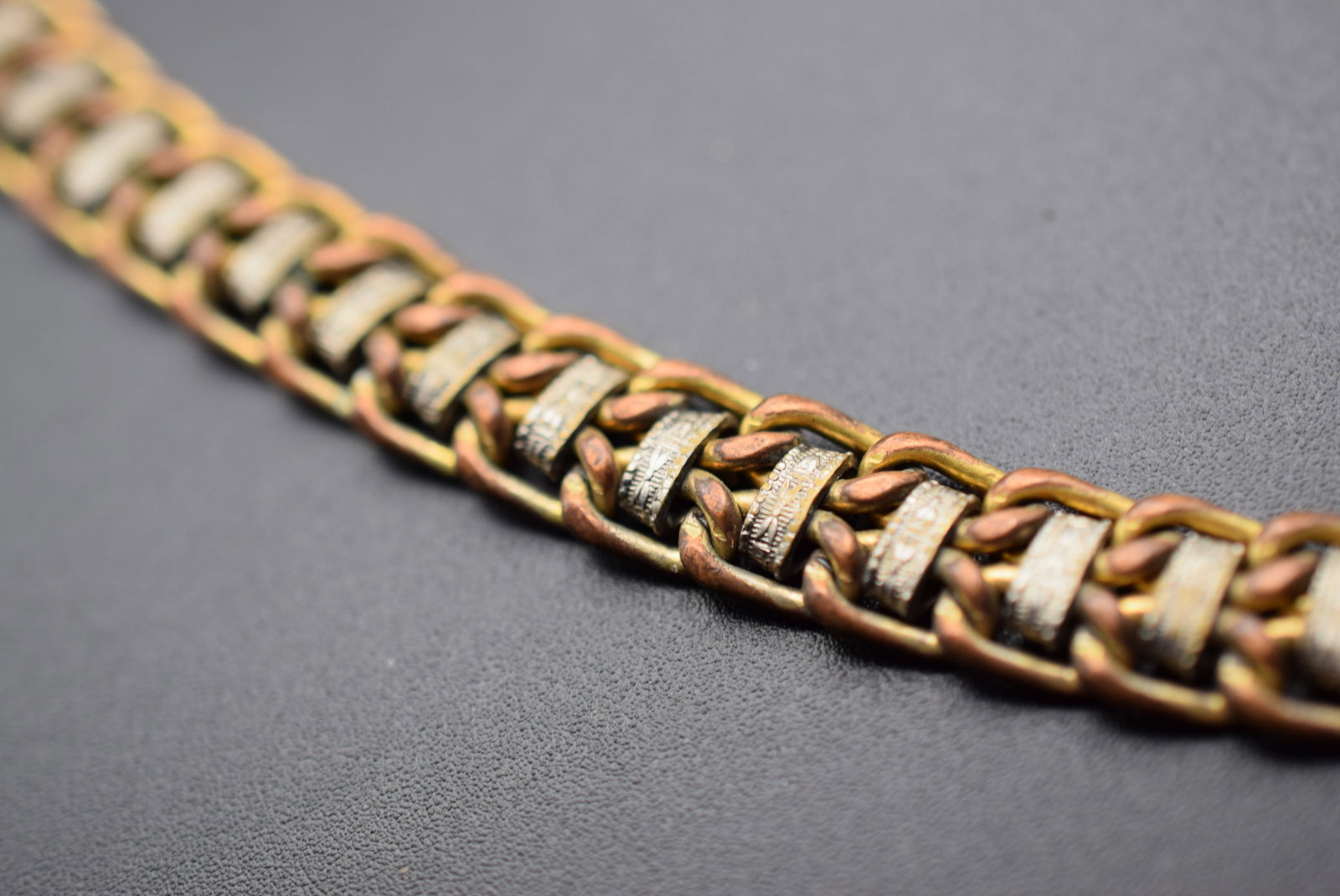 Braided Old Bracelet 7 3/4" long Vintage Lot#CF 91: Braided Old Bracelet 7 3/4" long Vintage measures 1/2" wide and is 7 3/4" long
