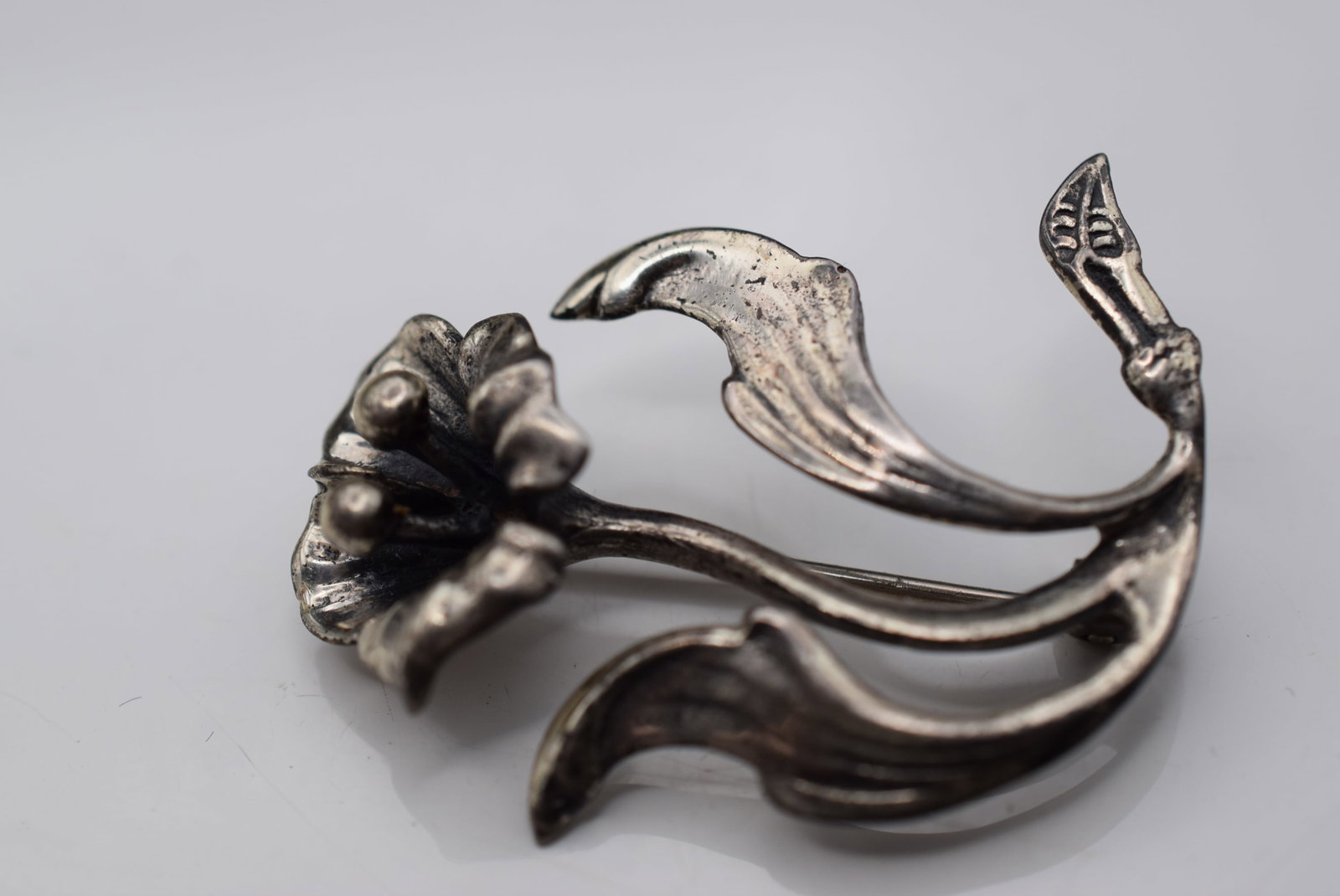 Sterling Repousse Flower Brooch Pin Silver 925 Lot Fi 211 (1 of 2)