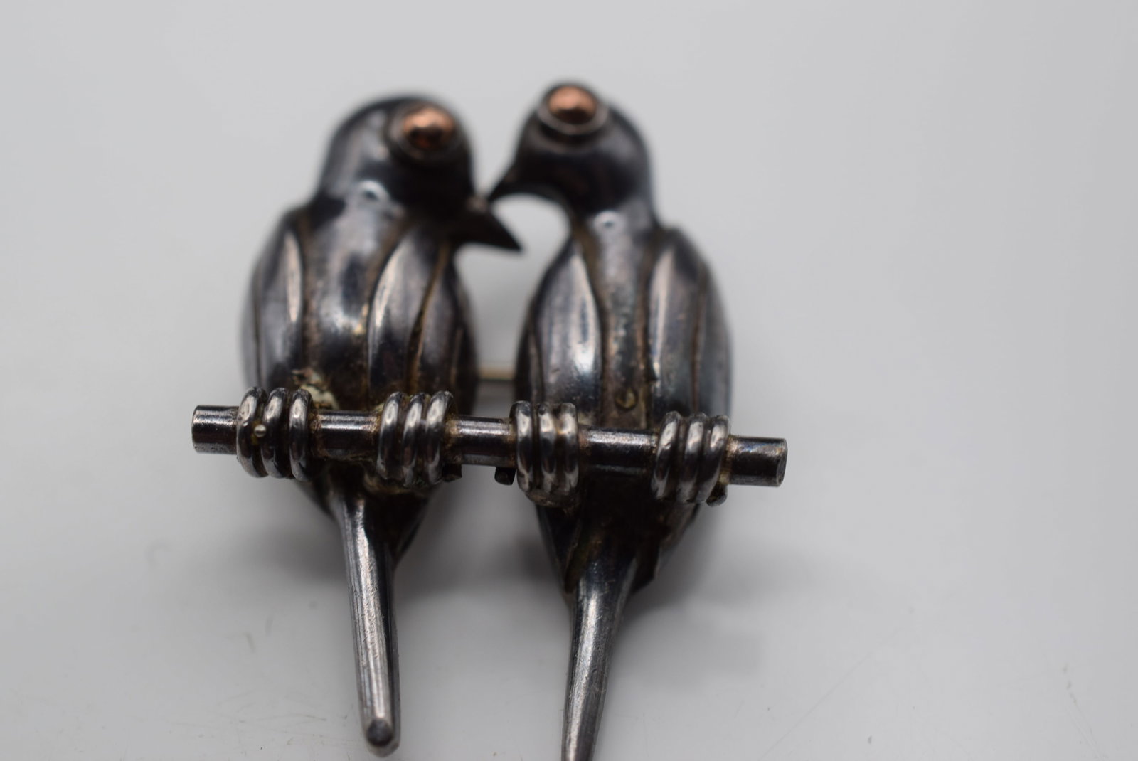 Double Repousse Bird Brooch Pin Sterling Silver 925 Lot Fi 383 (1 of 3)