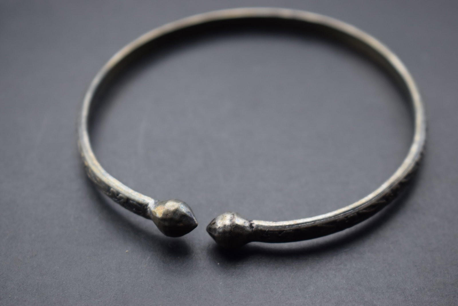 Middle Eastern Primitive Signed Silver Bracelet Lot 390 (1 of 2)