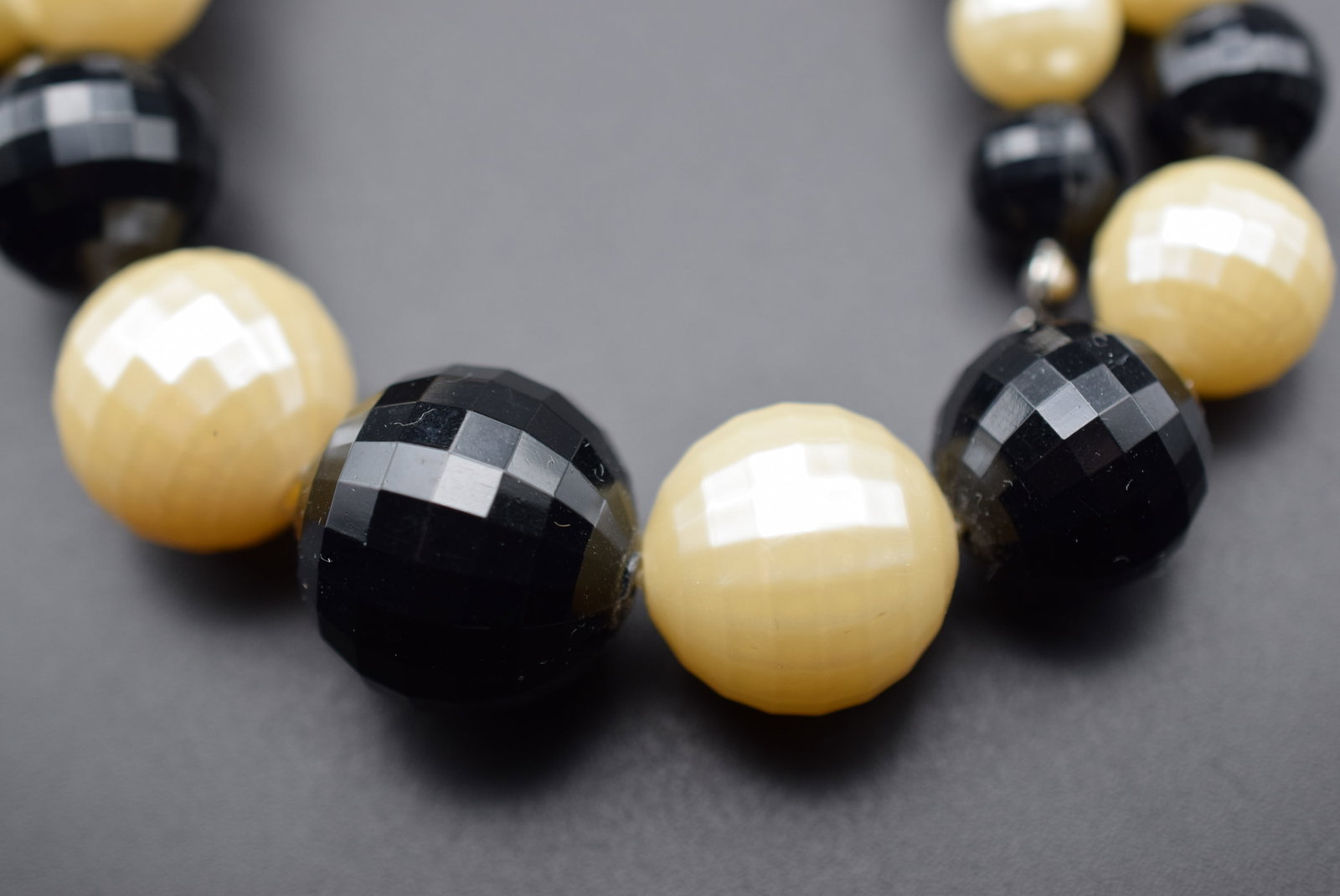 1980's Disco Balls Black and white Necklace Lot#CF 399 (1 of 2)