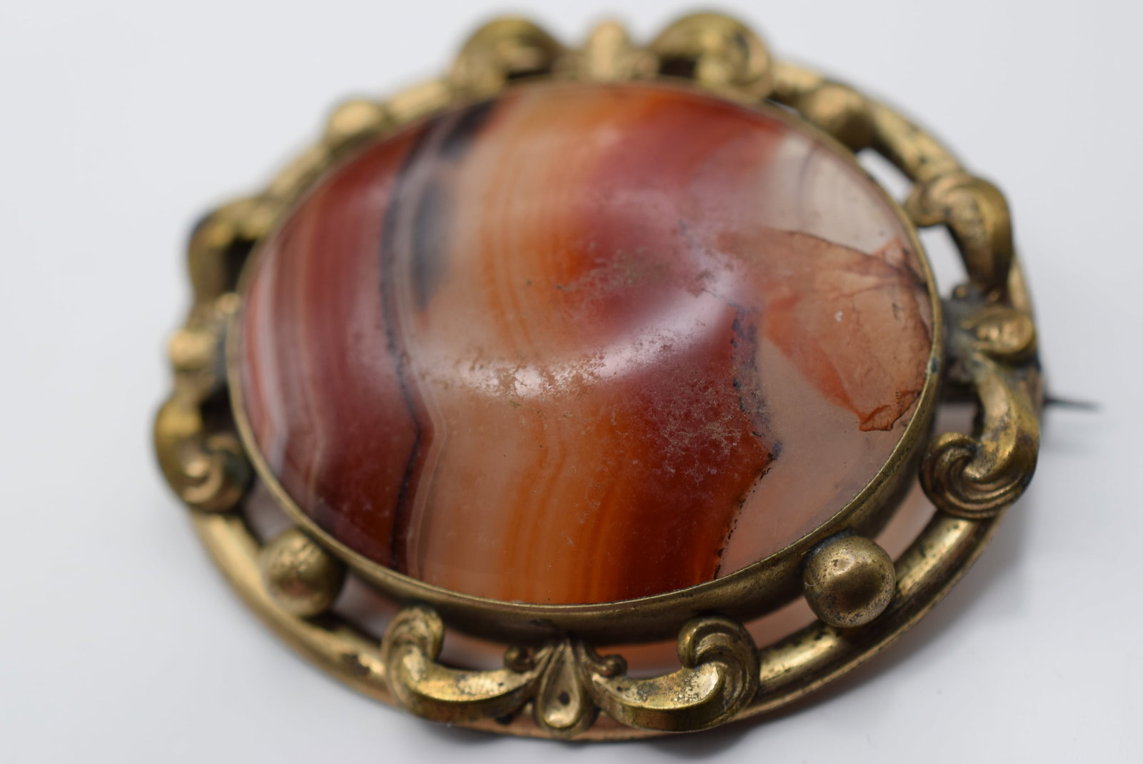 Edwardian Agate Vintage Brooch Pin Lot Fi 400: Edwardian Agate Vintage Brooch Pin