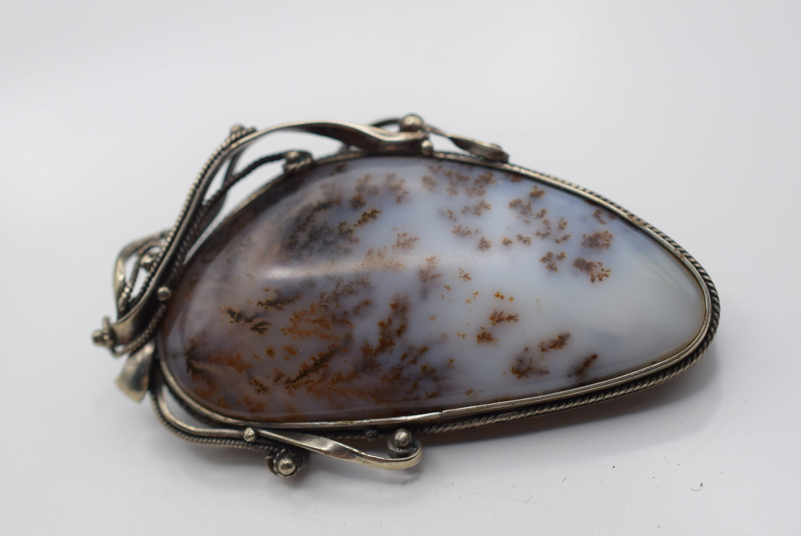 Moss Agate Brooch Pin Vintage Lot Fi 401 (1 of 2)