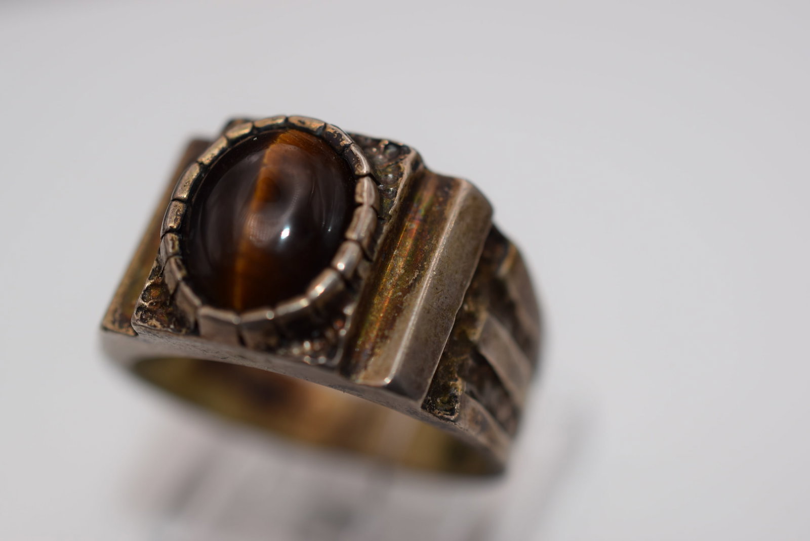 Tiger Eye Sterling Silver 925 Ring Size 10 Lot Fi 534 (1 of 2)