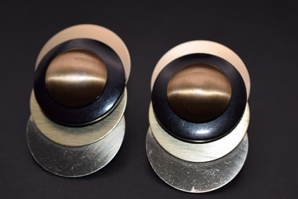 Modernist Vintage 1980's big Clip Earrings LOT 601 (1 of 2)