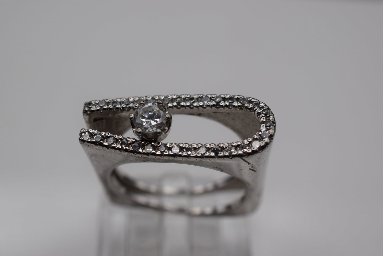 CZ Horseshoe Ring Sterling Silver 925 Size 7 Lot Fi 627 (1 of 2)