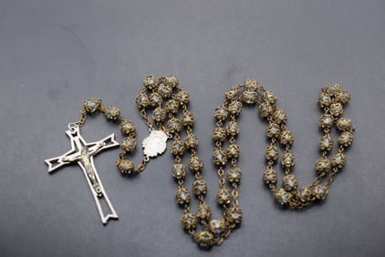 Double Capped Crystal Rosary Vintage Italy Lot 713 (1 of 6)