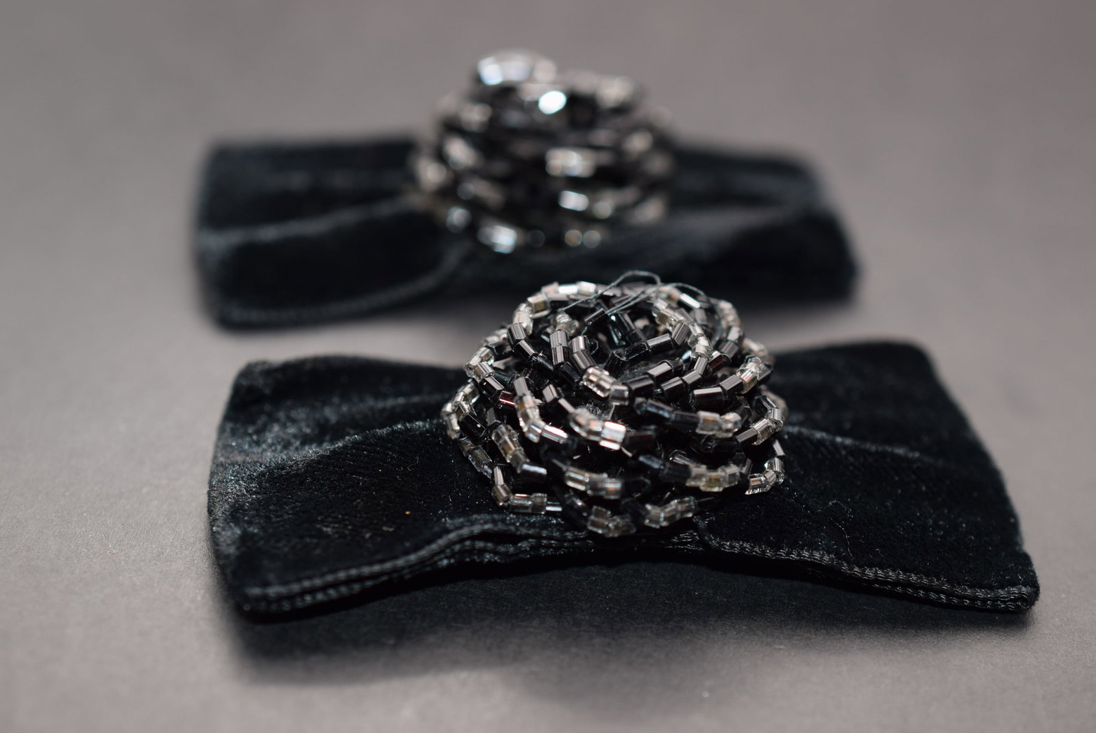 Sew on Black Velvet Appliques vintage Lot 839 (1 of 3)