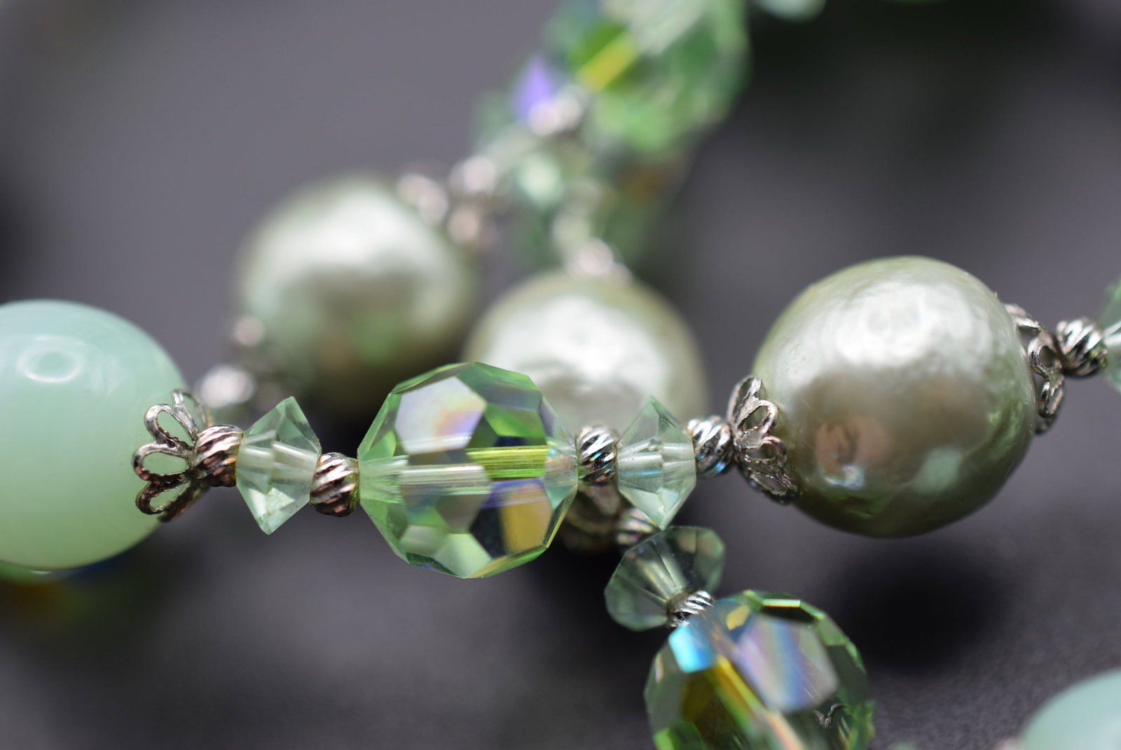 Sherman Crystal Baroque Pearl Necklace Lot Fi 1028: Sherman Crystal Baroque Pearl Necklace Signed Sherman Single Strand 24" long