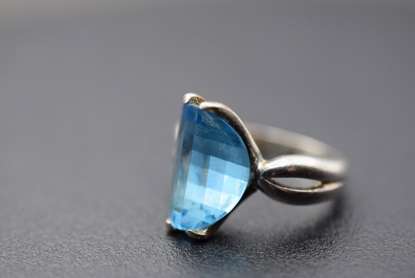 Aquamarine CZ Sterling Silver 925 Ring Size 6 Lot 1089 (1 of 6)