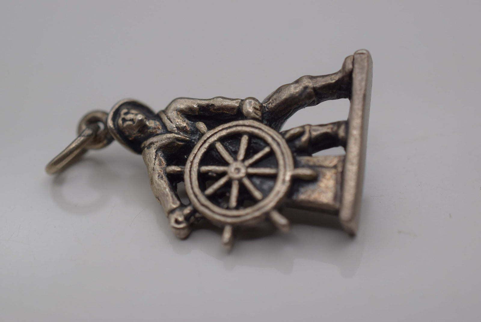 Fisherman Charm Sterling Silver 925 Captain Vintage Lot Fi 1207: Fisherman Charm Sterling Silver 925 Captain Vintage