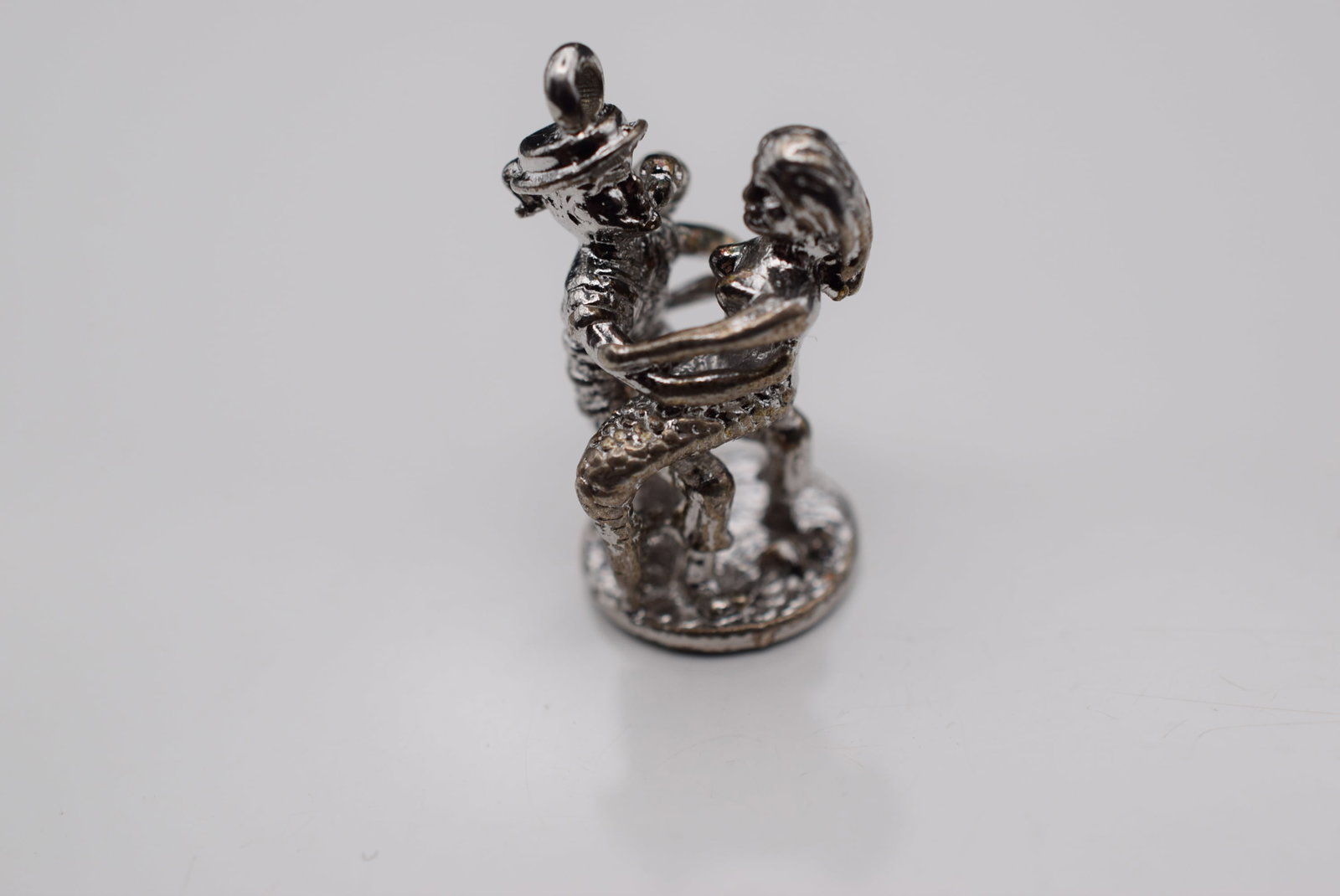 Mermaid on Mans Knee Charm Sterling Silver 925 Lot Fi 1218: Mermaid on Mans Knee Charm Sterling Silver 925 signed underneath Ports of Call