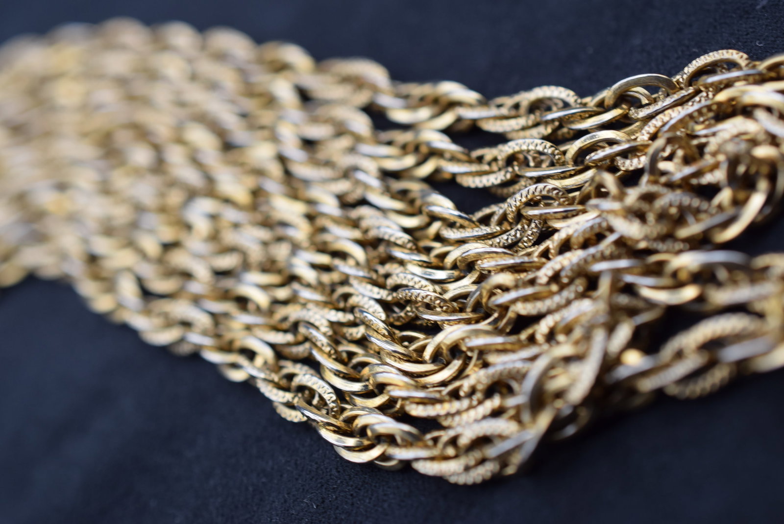 SUper Long Chain Vintage Necklace 57" Long Lot GJ 50: SUper Long Chain Vintage Necklace 57" Long etched links