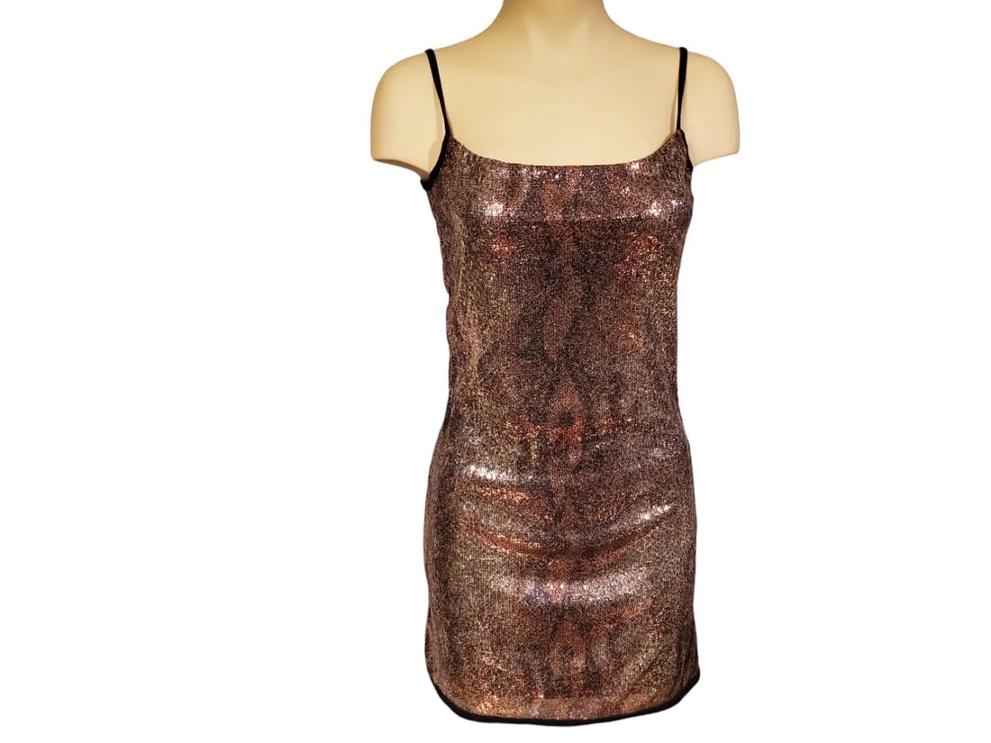 Sequin dress sexy Nana Baila Bling Size 2 Stretch .lot#22: Sequin bling dress sexy by Nana Baila French design and manufacture size 2 with a lot of stretch96% Viscose4% Elastane new with tagsSize 2 a lot of stretch amazing dress