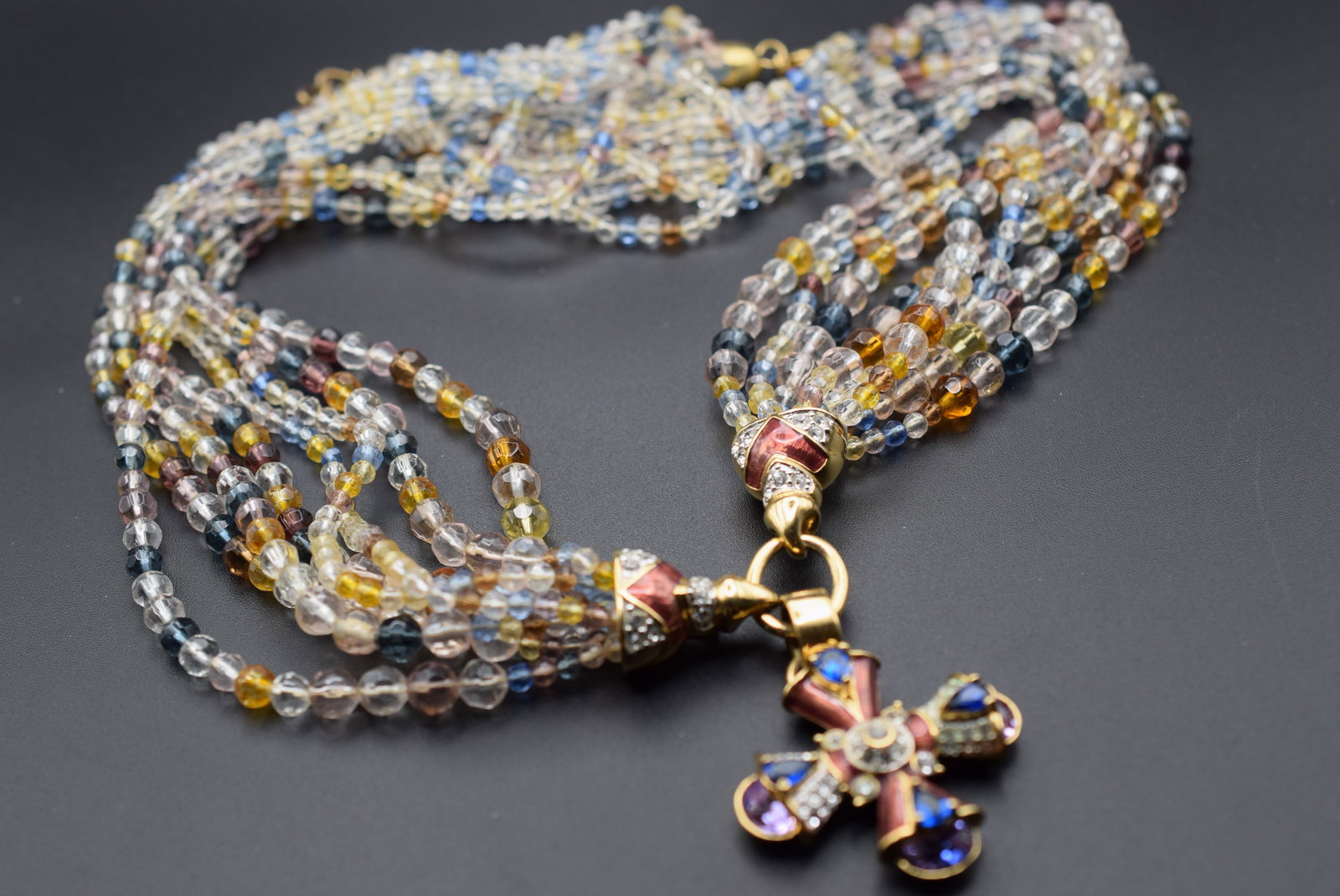 Nolan Miller Enamel Crystal Rhinestone Vintage Necklace Signed Lot HK 29 (1 of 3)