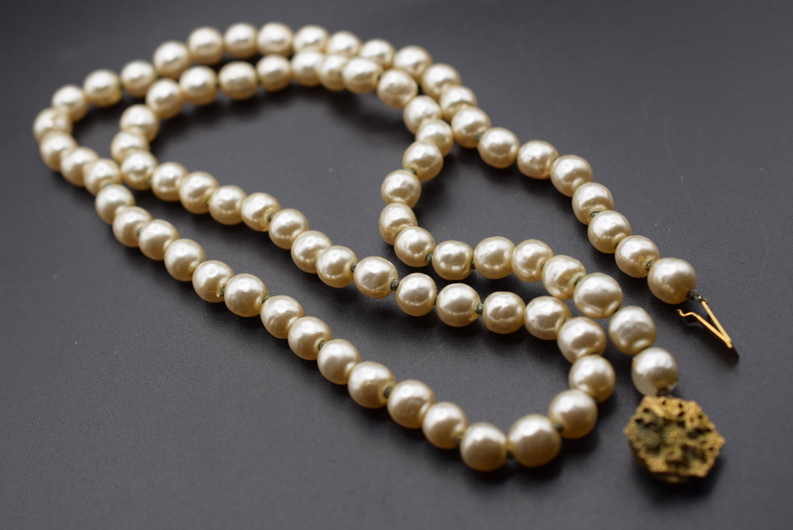 Miriam Haskell Baroque Glass Pearl Signed Necklace 26" Vintage Lot HK 48 (1 of 6)