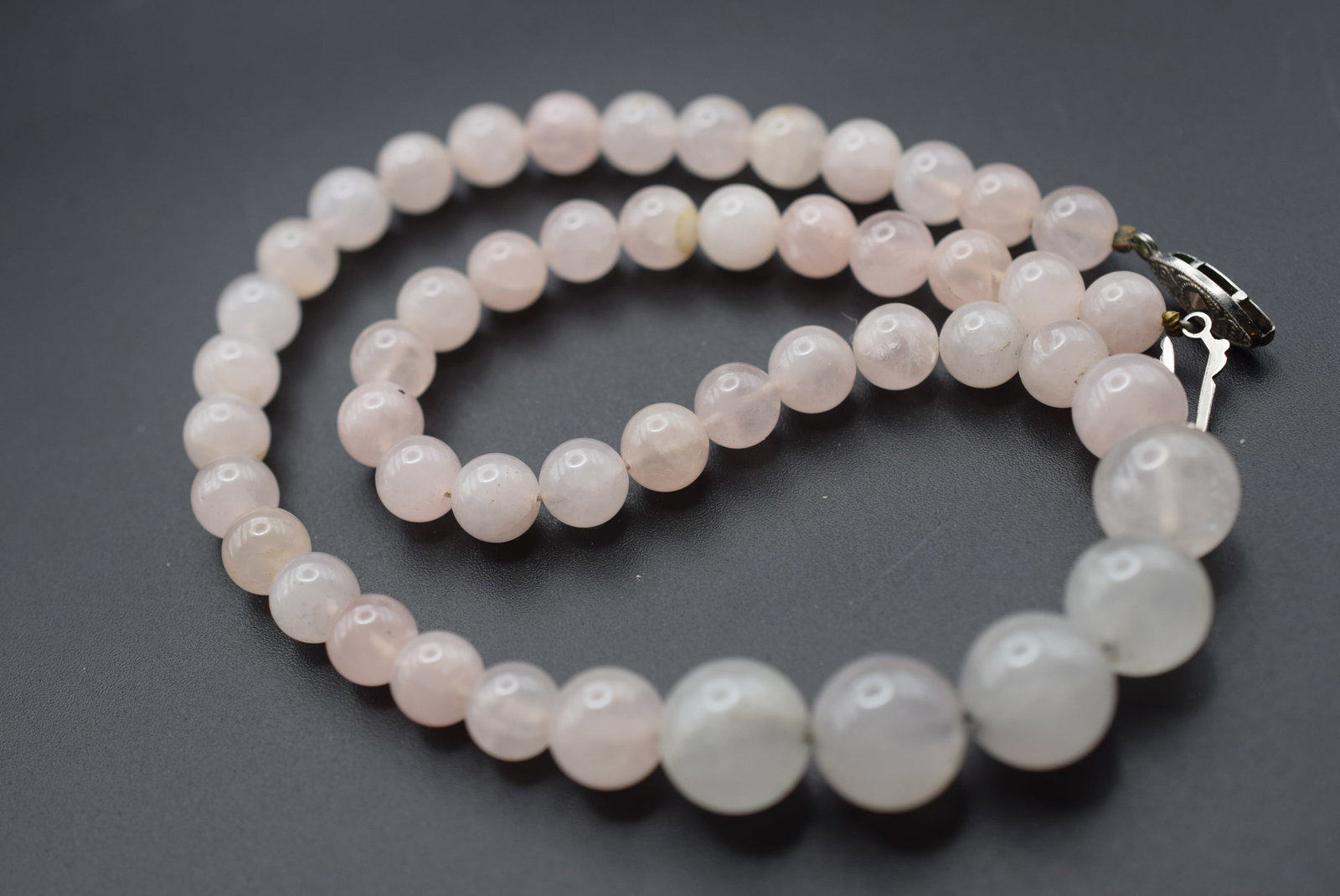 Rose Quartz 17" Long Vintage Necklace Lot HK 49 (1 of 2)