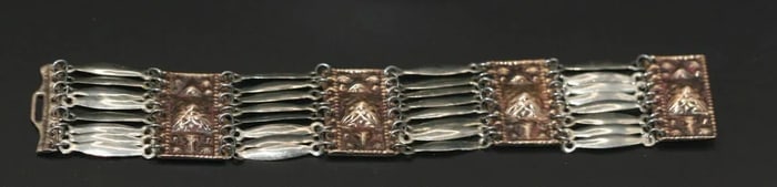 Silver plate bracelet with sterling clasp .lot#56 (1 of 3)