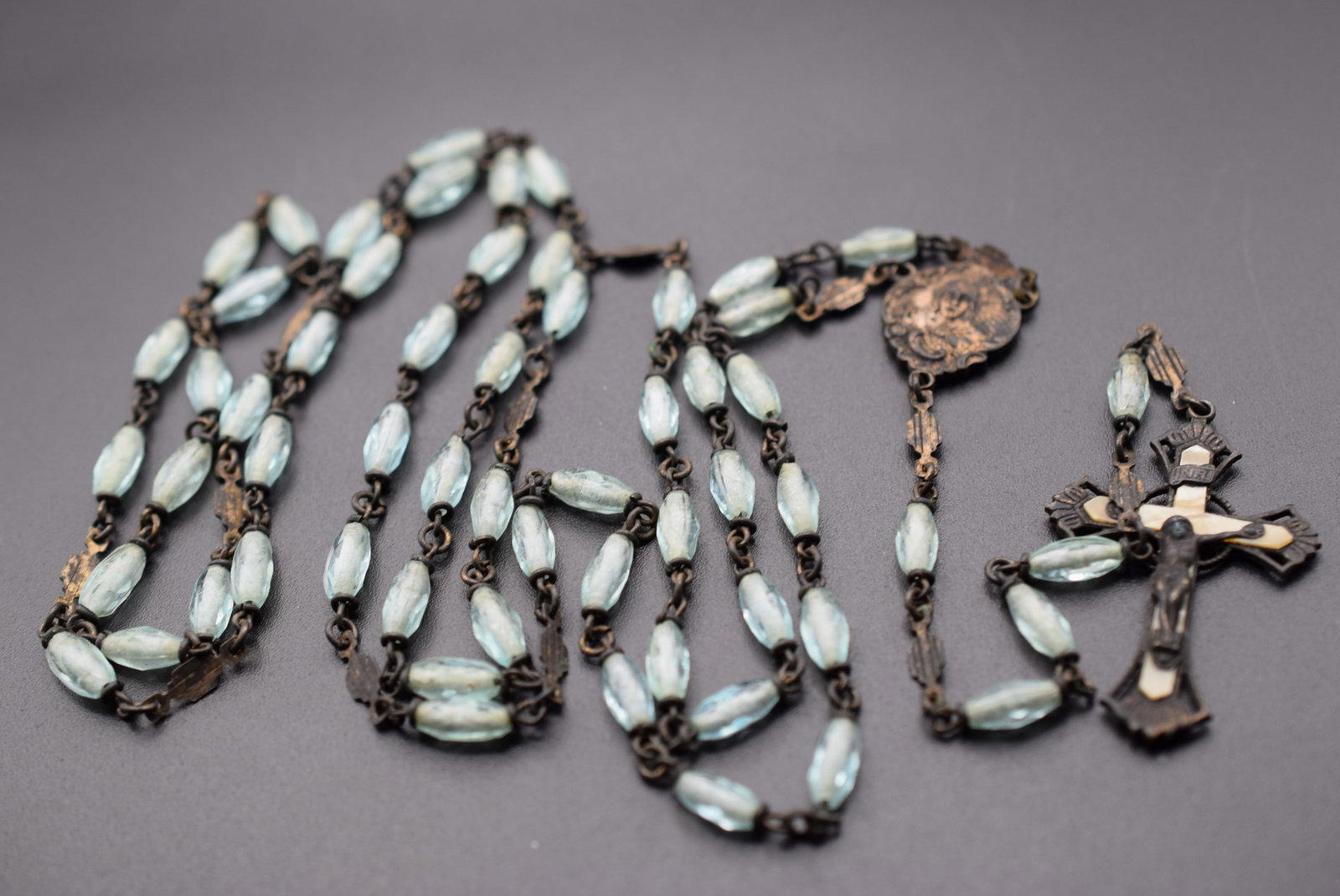 Really Old Crystal Vintage Rosary 29" Hanging Length Lot HK 109 (1 of 5)