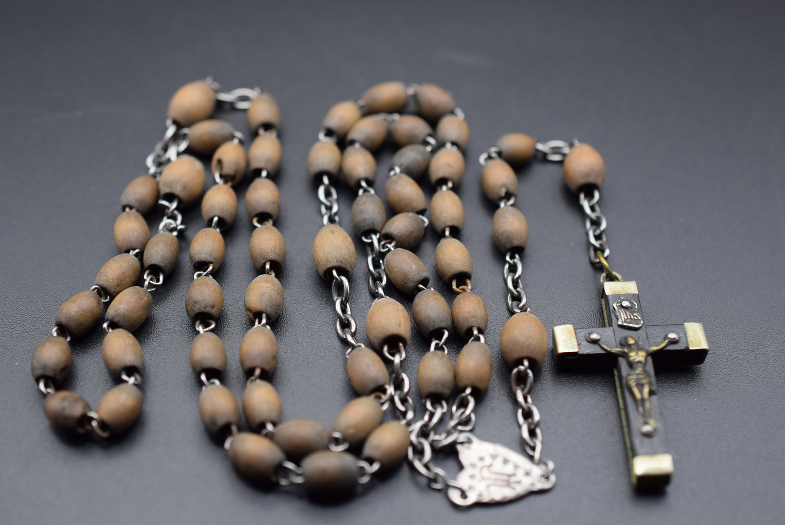 Vintage Wood Rosary 21" Hanging Length Lot HK 111: Vintage Wood Rosary 21" Hanging Length
